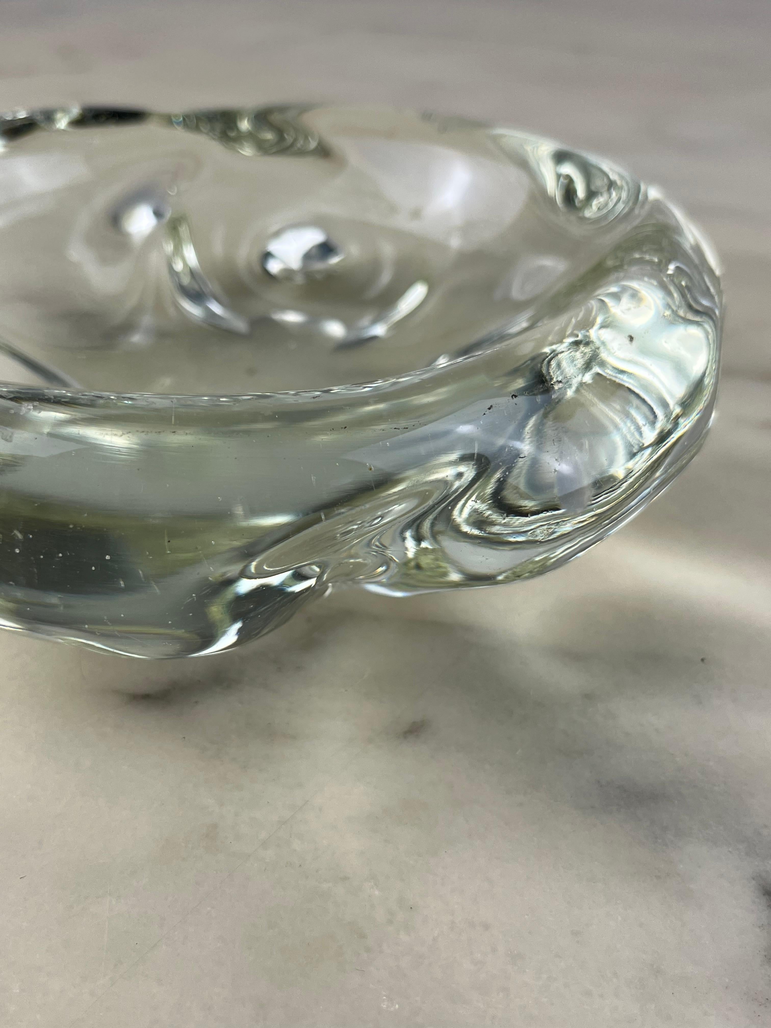 Murano Submerged Glass Ashtray, attributed to Archimede Seguso, Italy, 1950s In Good Condition For Sale In Palermo, IT