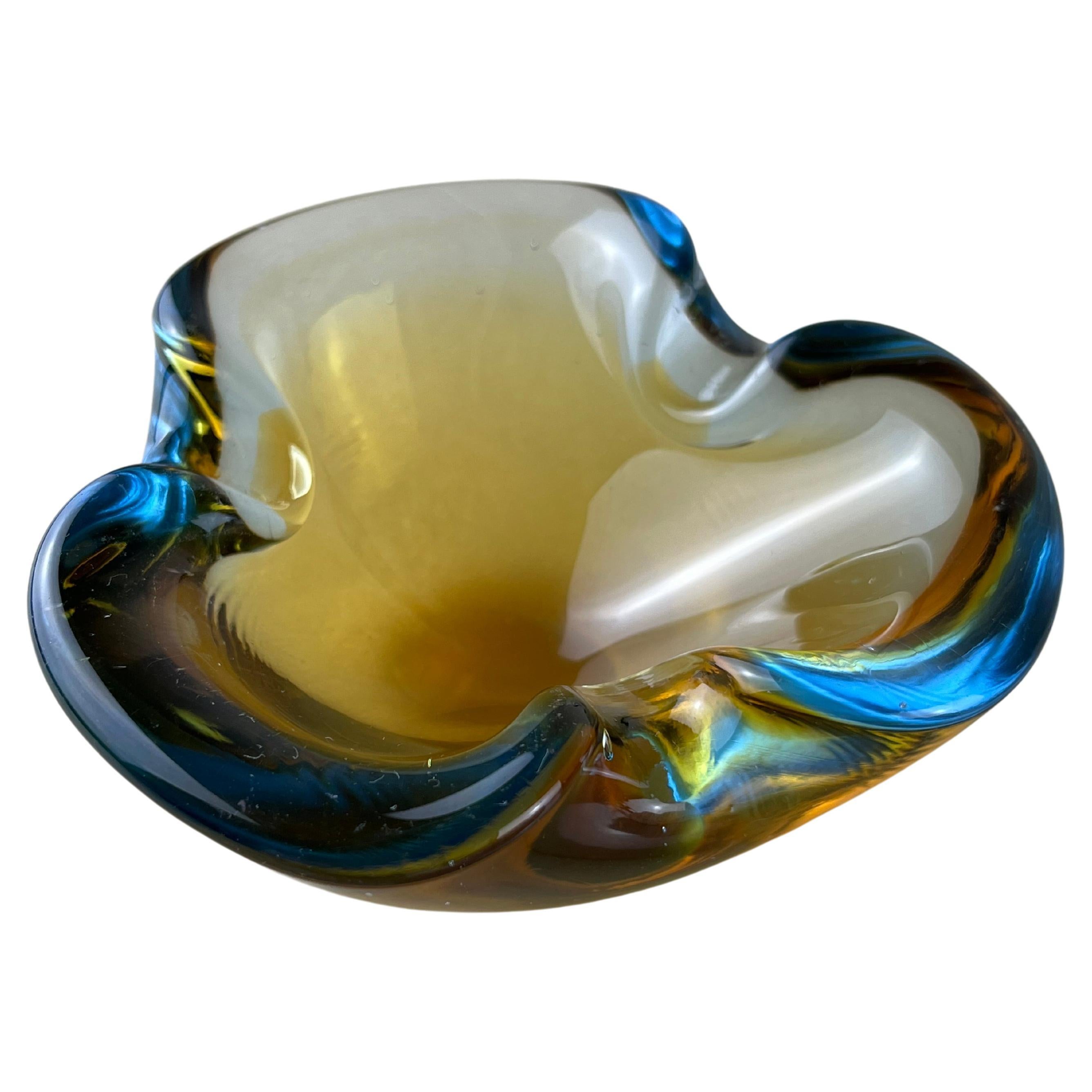Murano Submerged Glass Ashtray, Italy, 1960s For Sale
