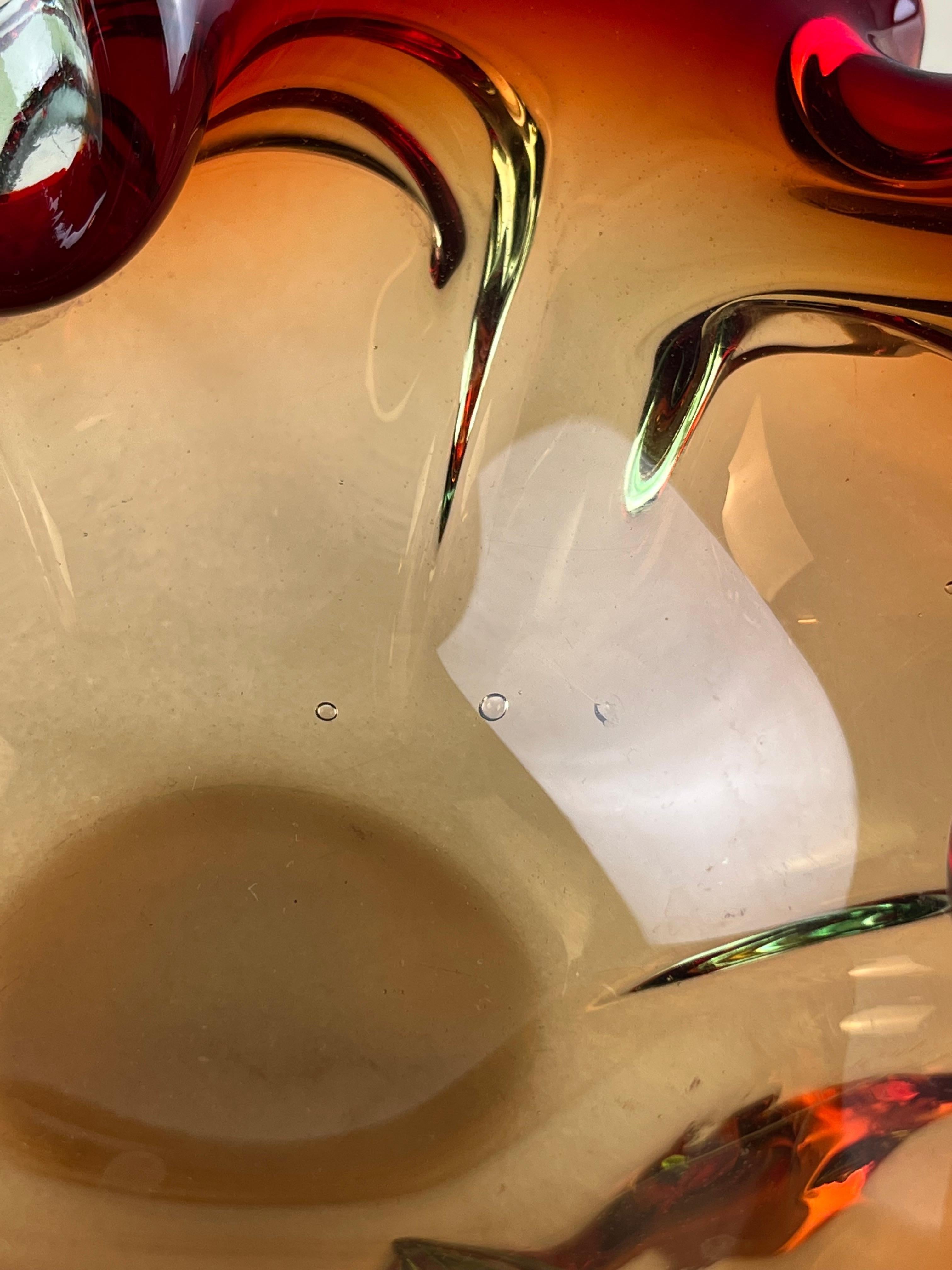 Cendrier/plateau à baldaquin en verre de Murano submergé, Italie, années 1960 en vente 3
