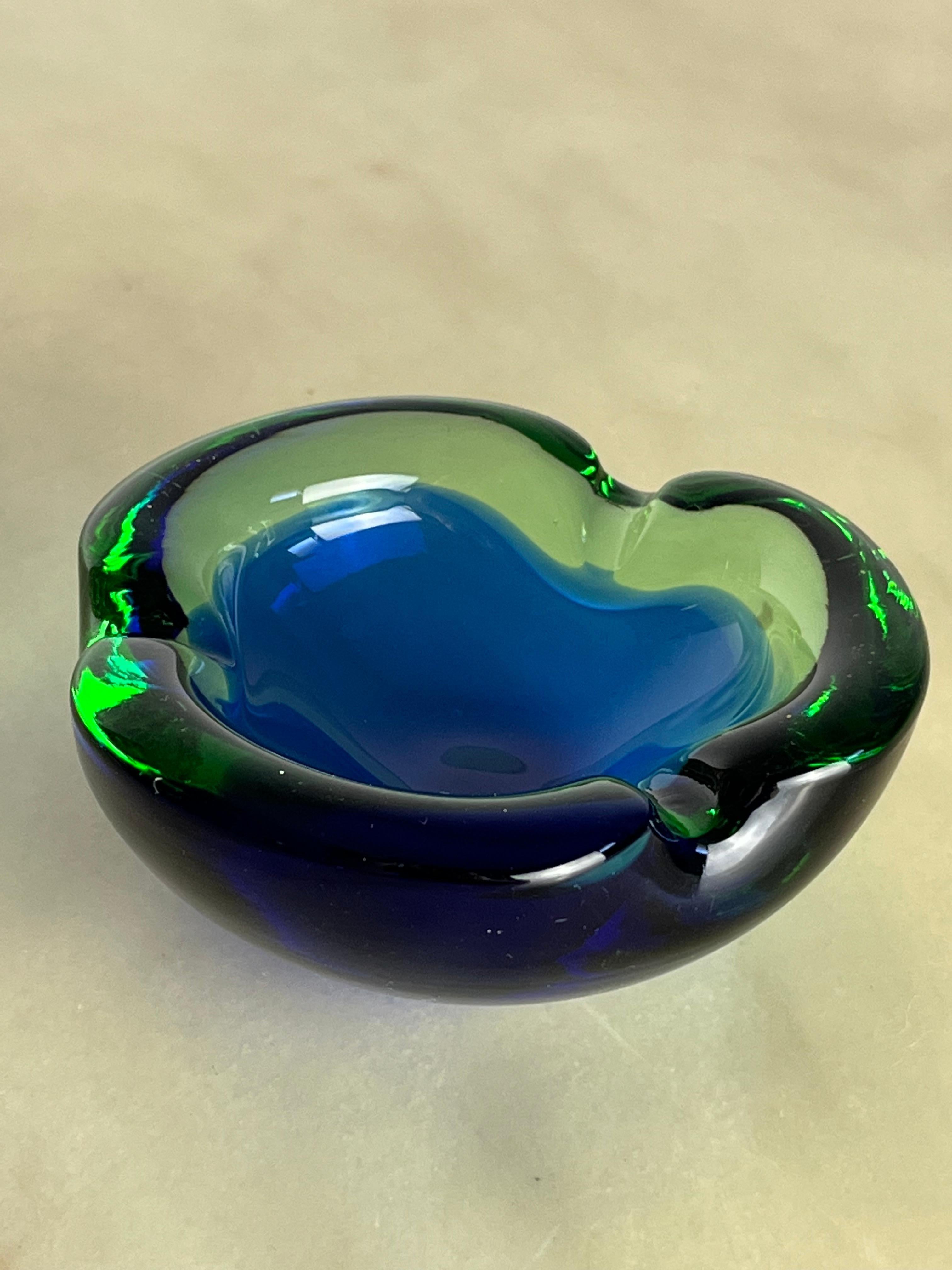 Mid-20th Century Murano Submerged Glass Ashtray/Valet Tray, Italy, 1960s For Sale