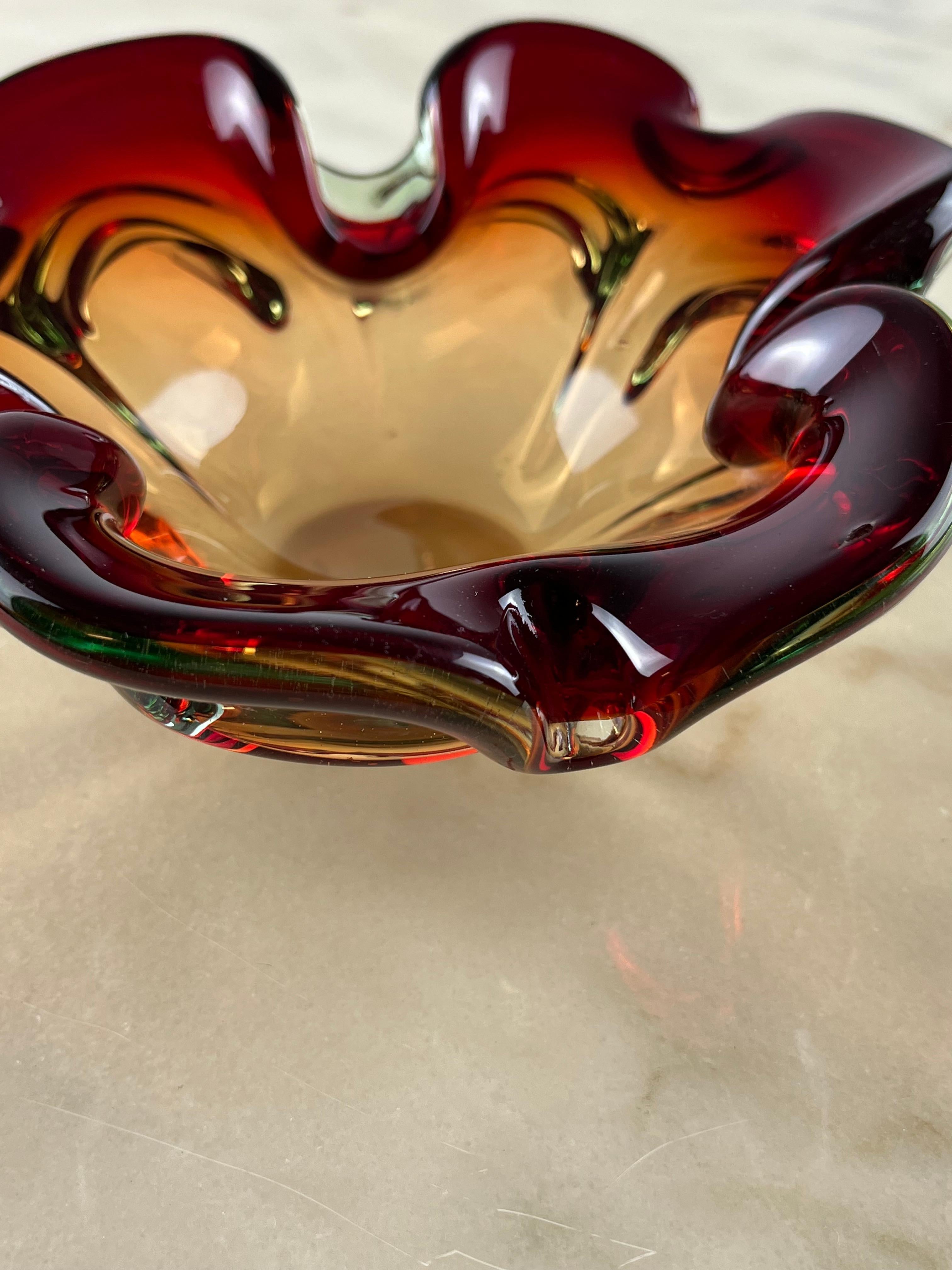 Murano Submerged Glass Ashtray/Valet Tray, Italy, 1960s For Sale 2