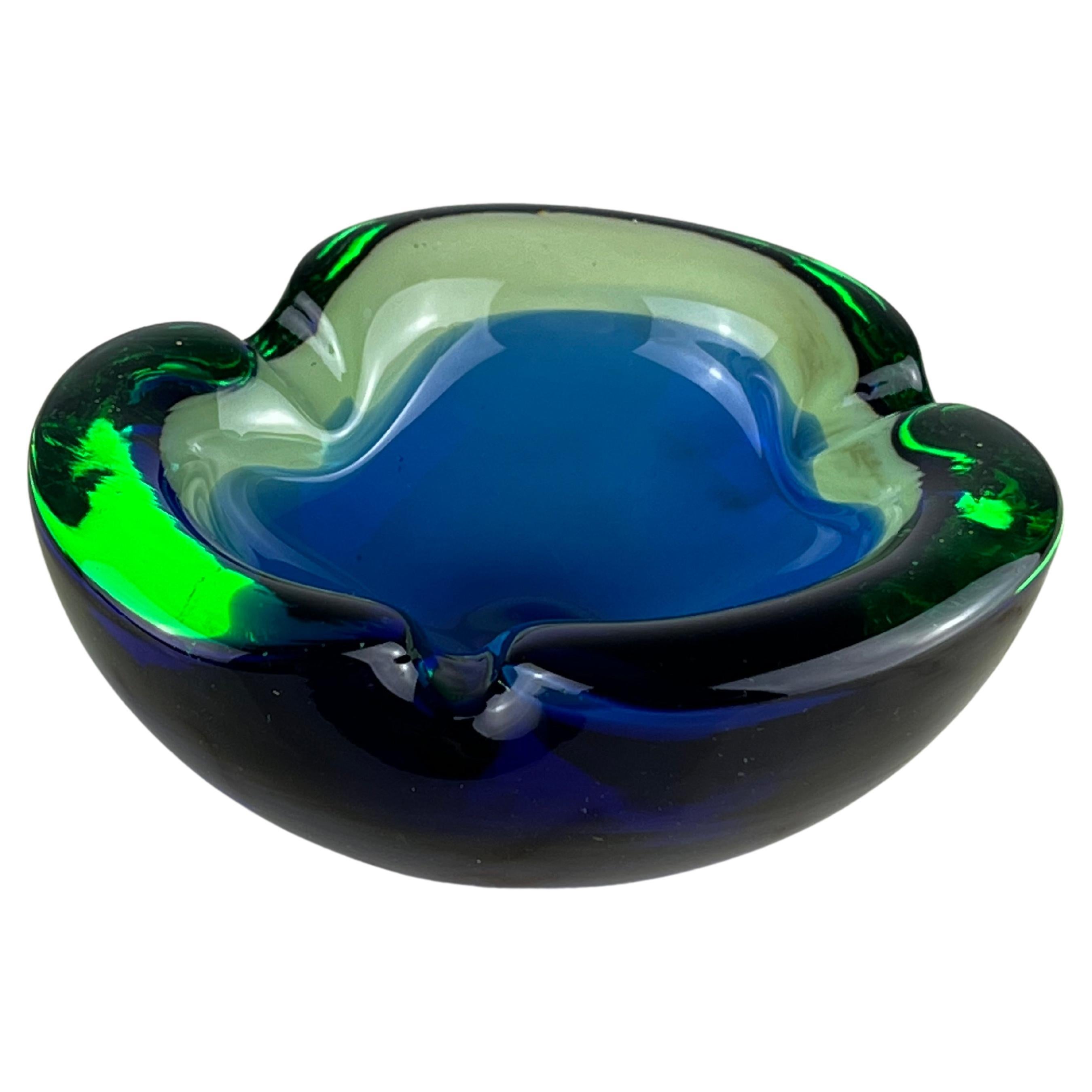 Murano Submerged Glass Ashtray/Valet Tray, Italy, 1960s For Sale