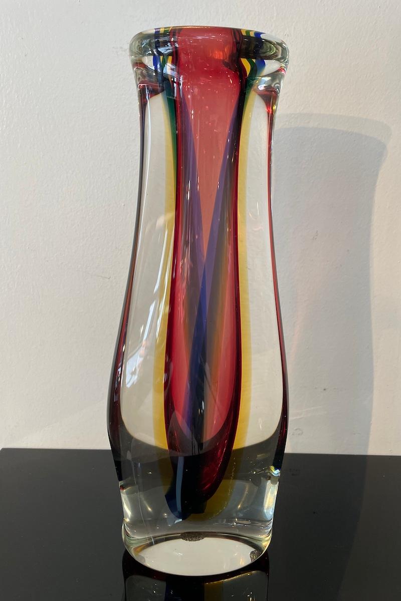 Murano Submerged Glass Vase, Designed by Flavio Poli for Venini, 1960s in vendita 1