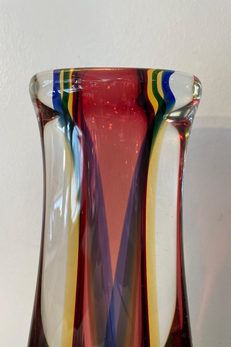Murano Submerged Glass Vase, Designed by Flavio Poli for Venini, 1960s in vendita 2