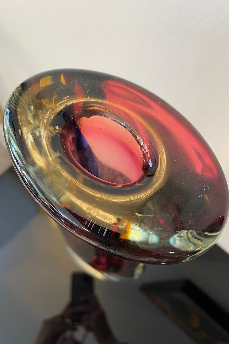 Murano Submerged Glass Vase, Designed by Flavio Poli for Venini, 1960s in vendita 3