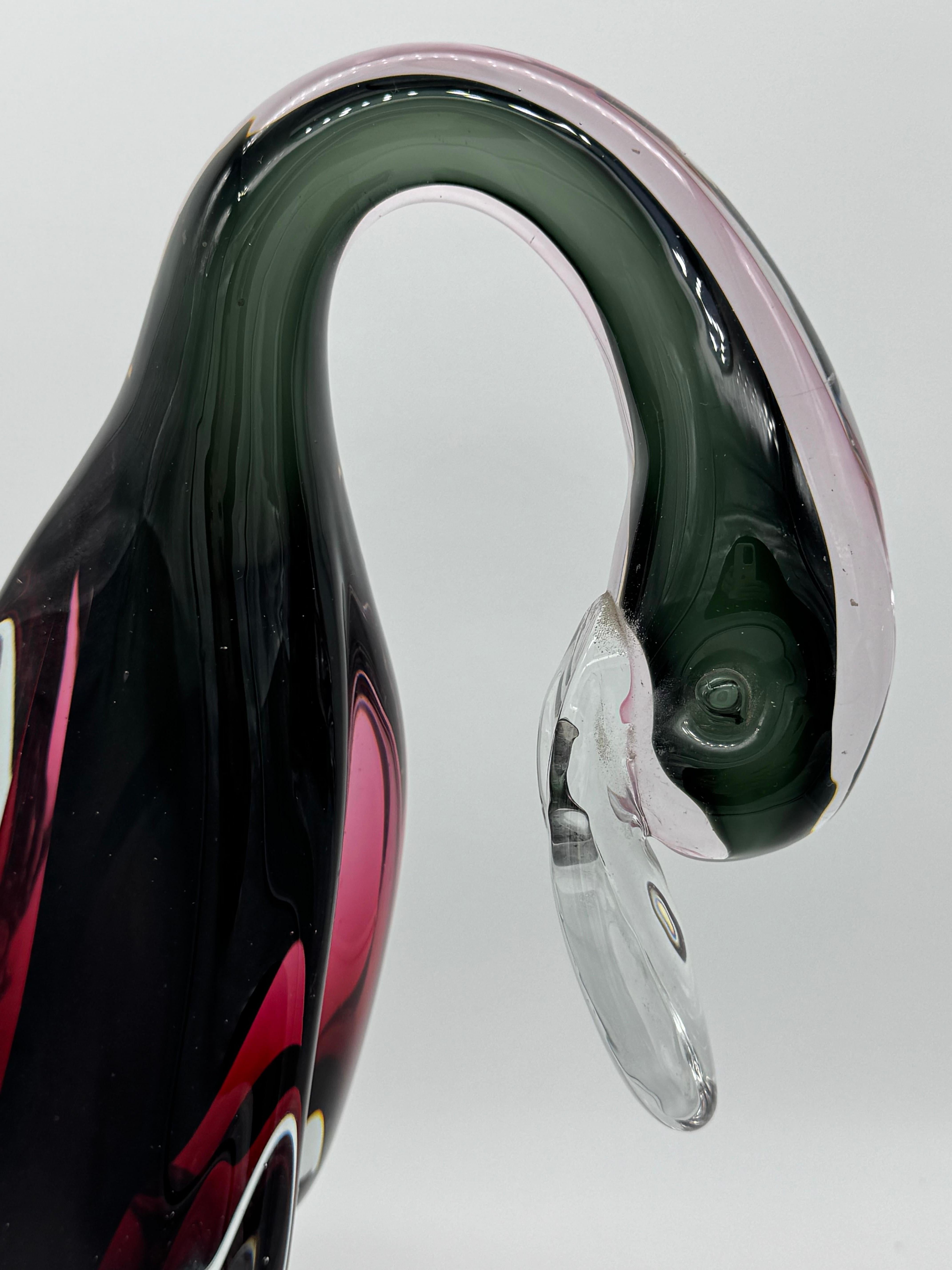 Mid-Century Modern Verre à Swan de Murano attribué à Archimede Seguso en vente