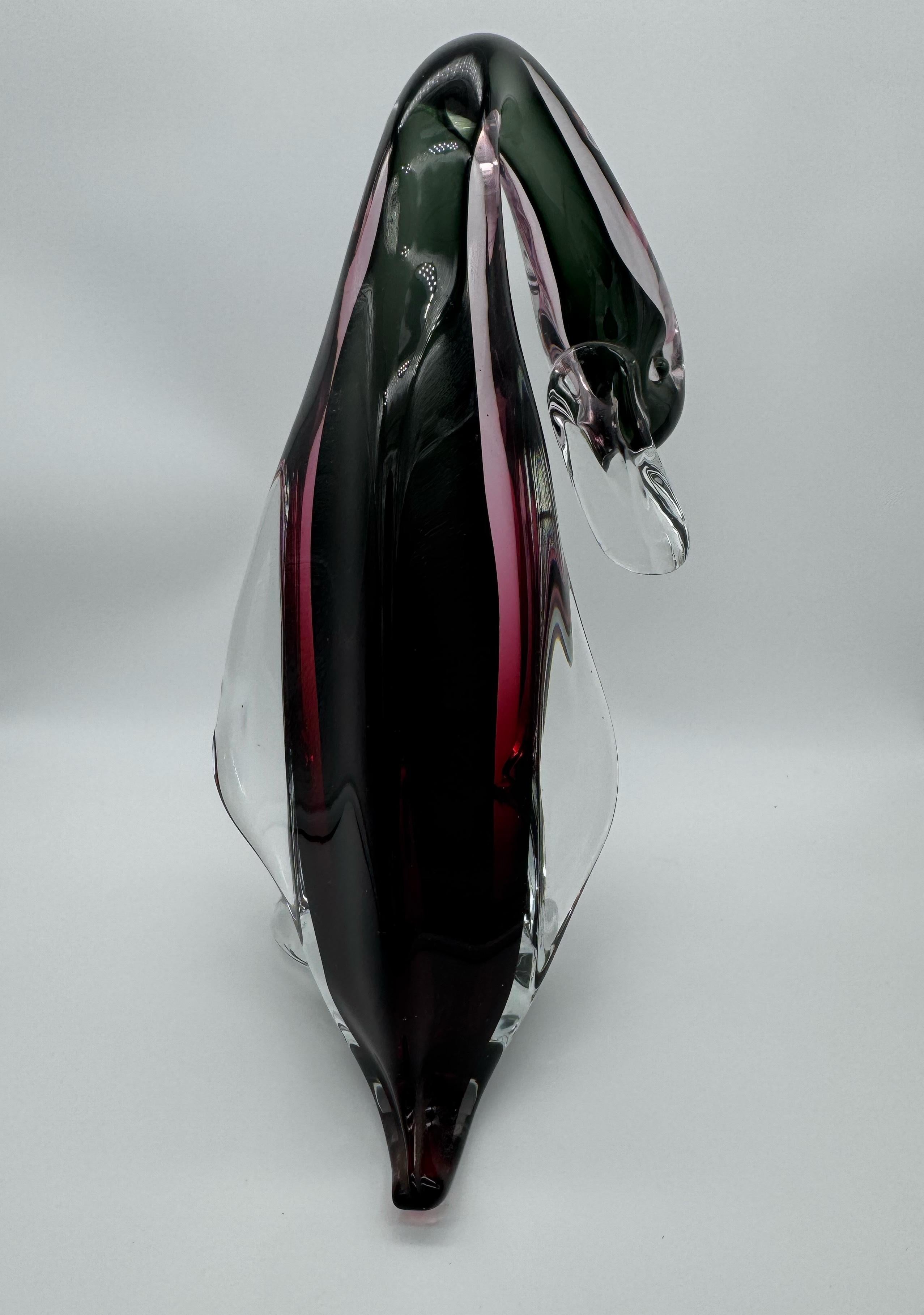 italien Verre à Swan de Murano attribué à Archimede Seguso en vente
