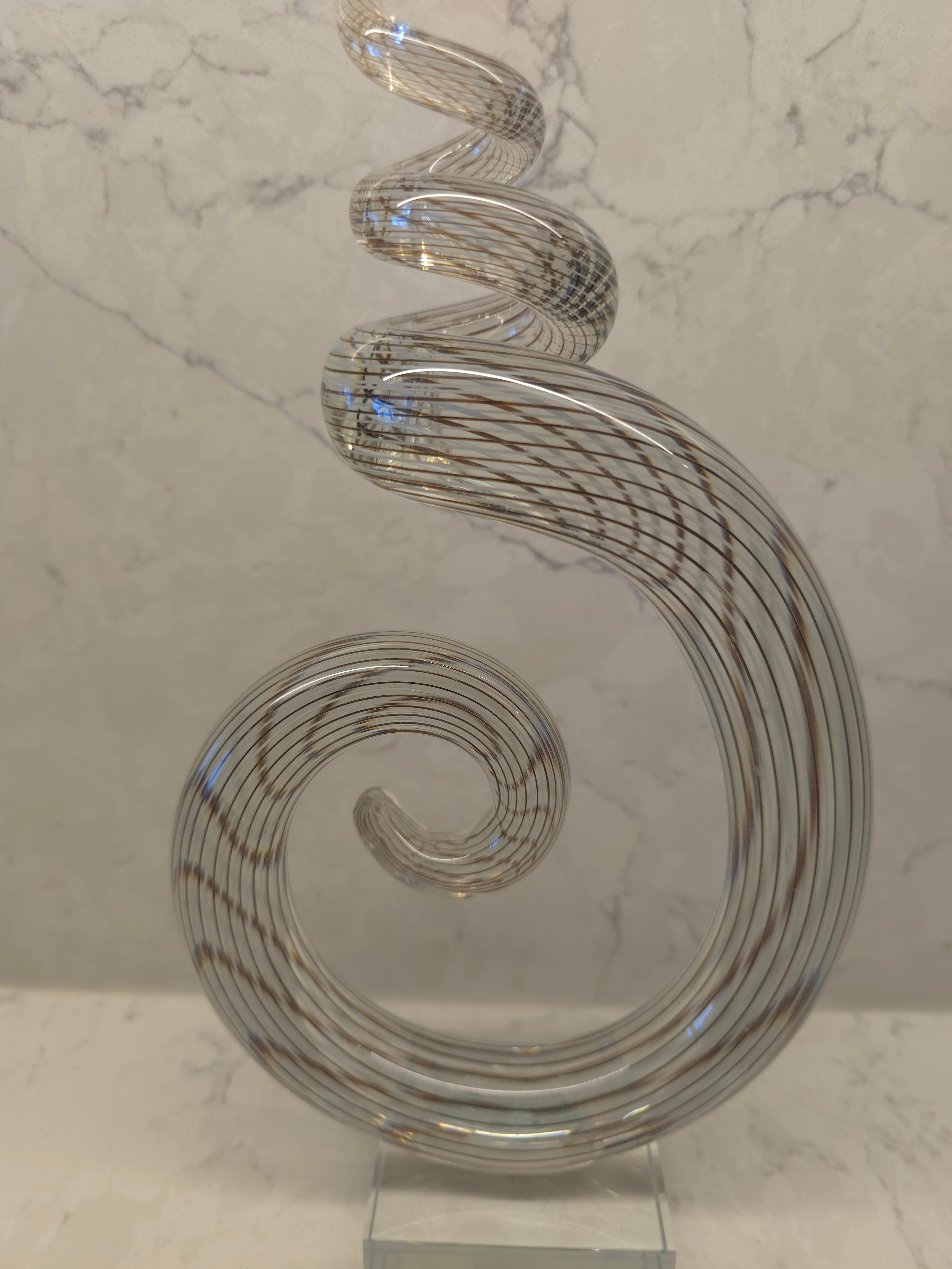 Altro Scultura astratta in vetro artistico a vortice di Murano in vendita