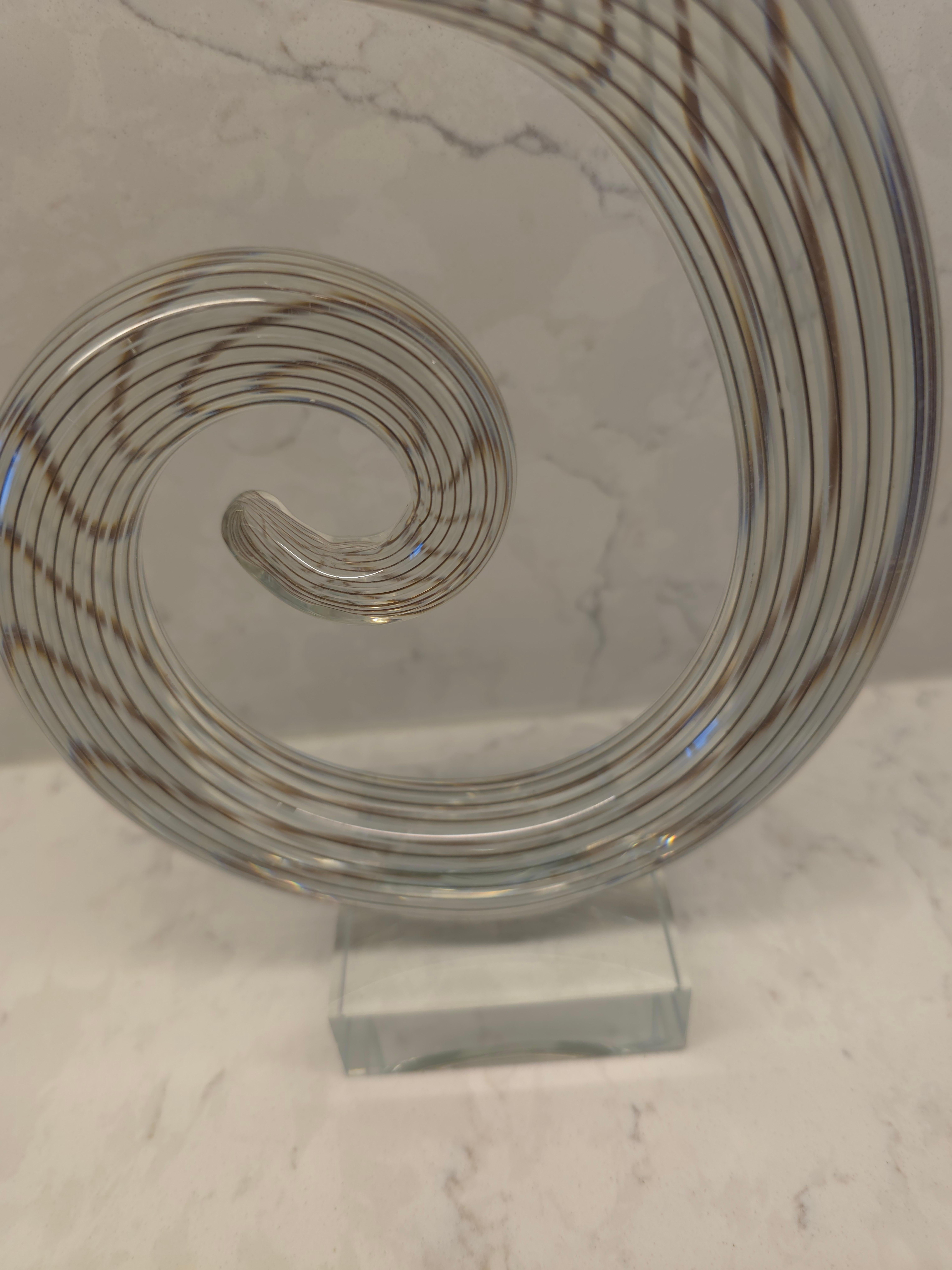 Scultura astratta in vetro artistico a vortice di Murano In condizioni buone in vendita a Toronto, ON