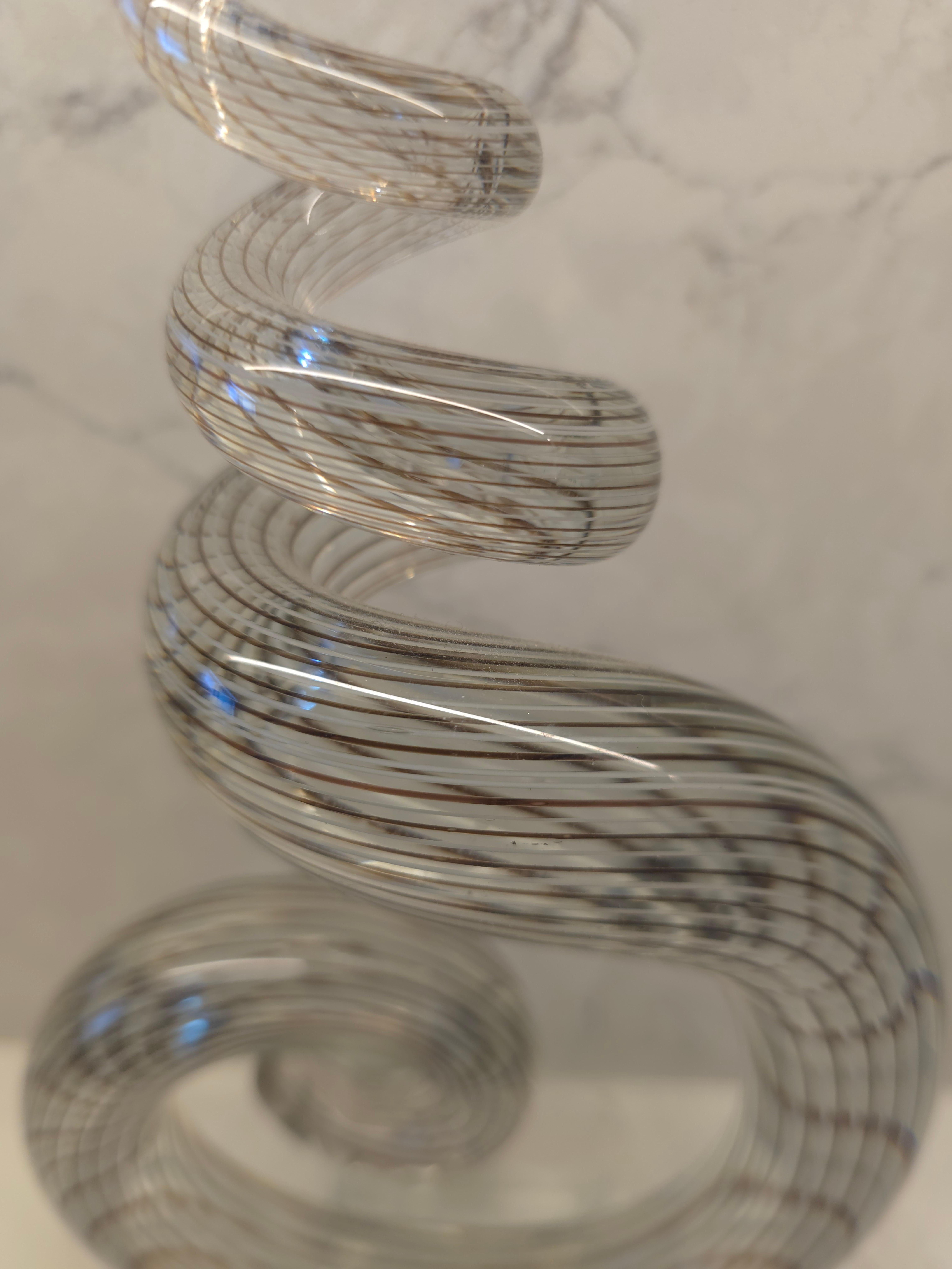 Metà XX secolo Scultura astratta in vetro artistico a vortice di Murano in vendita