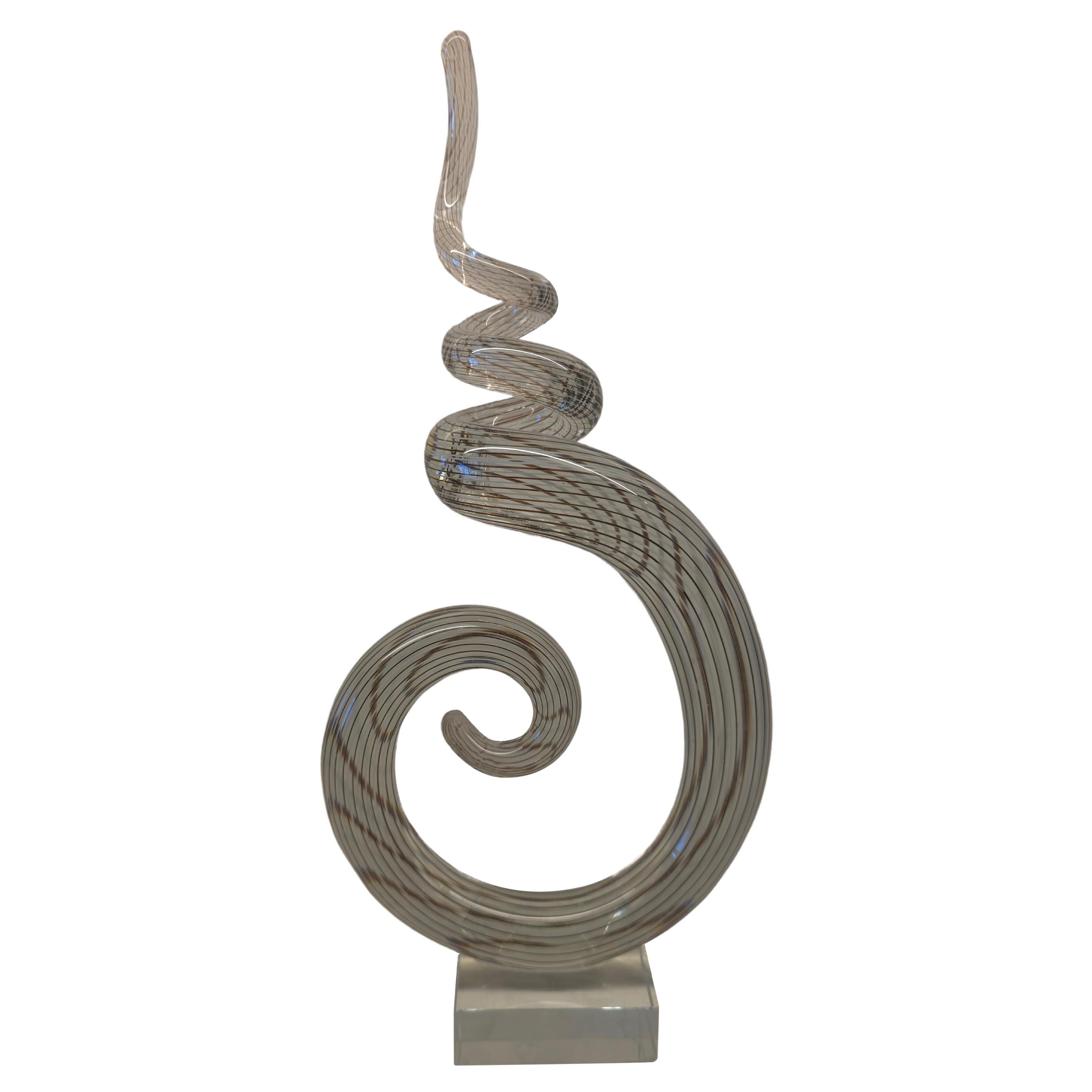 Murano Swirl Art Glass Abstract Sculpture