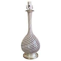 Aureliano Toso Mezza Filigrana Venetian Glass Table Lamp, 1950's