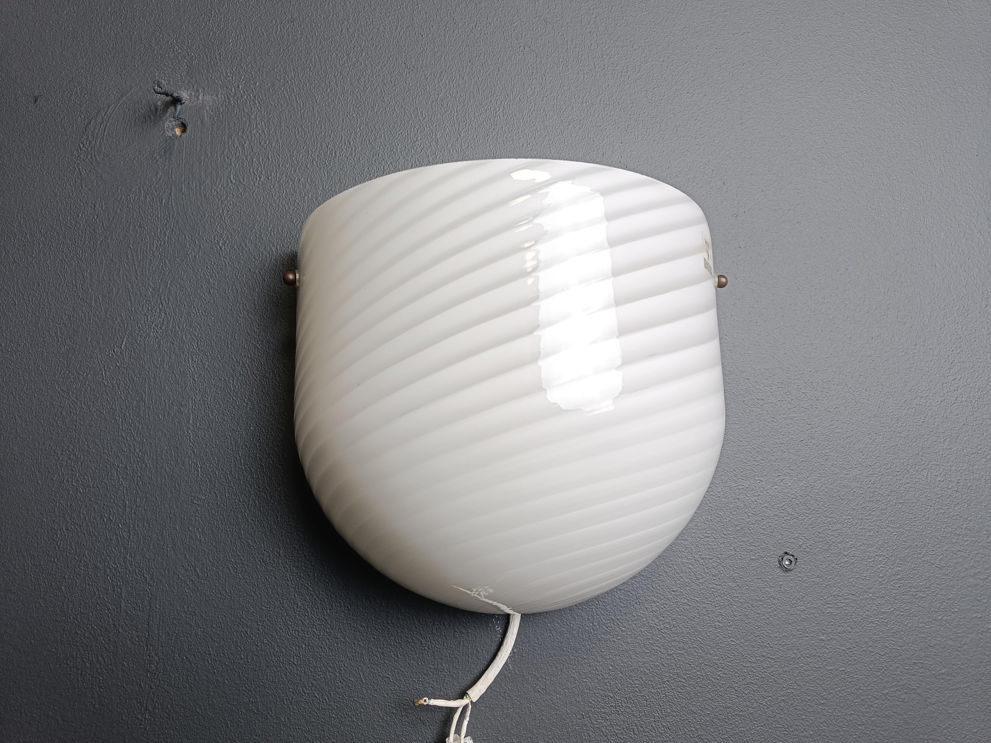 Mid-Century Modern Murano Swirl Glass Sconce by VM-Vetri, Italy, 1970s For Sale