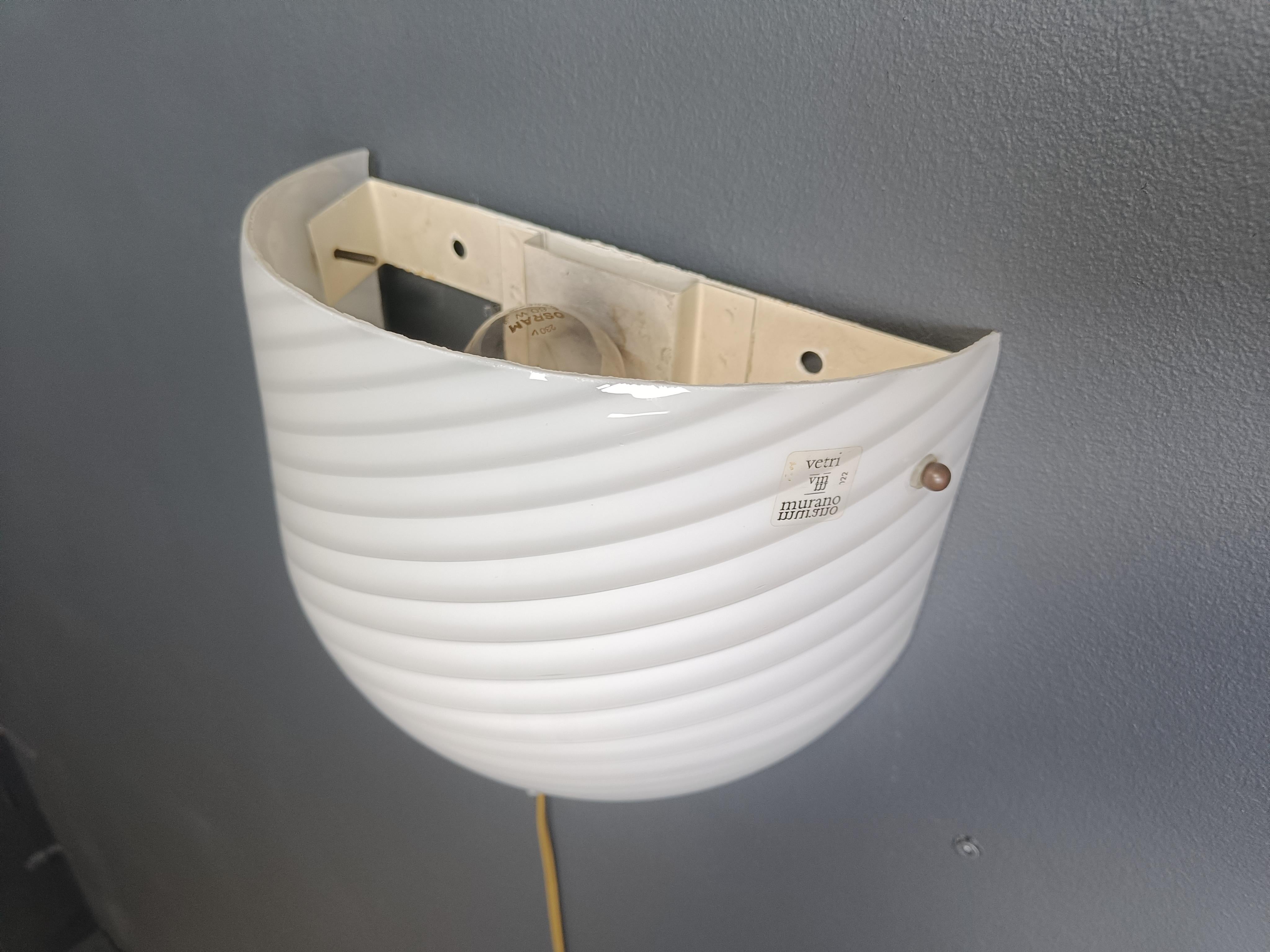 Murano Swirl Glass Sconce by VM-Vetri, Italy, 1970s In Good Condition For Sale In Leuven, Vlaams Gewest