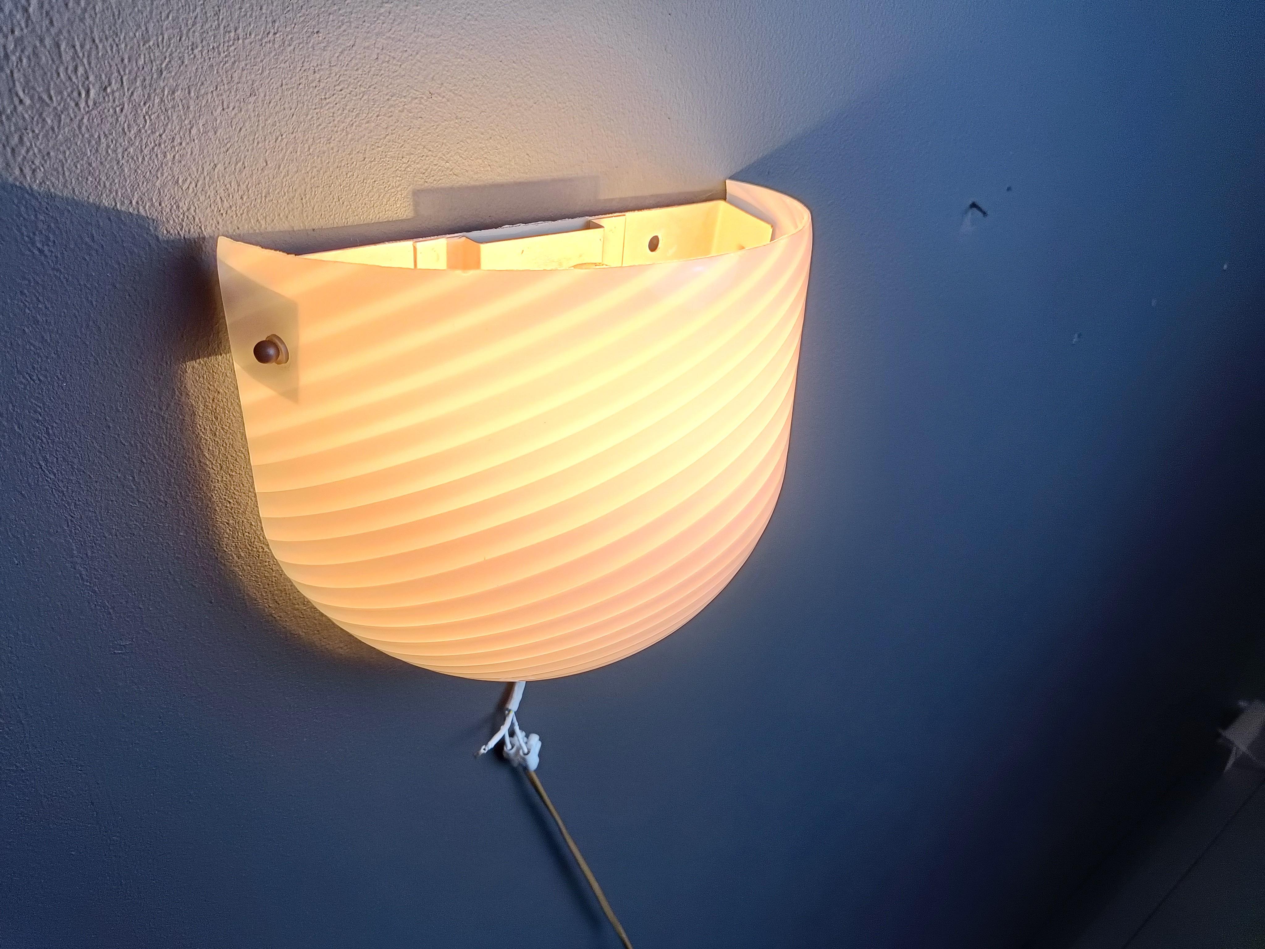 Murano Swirl Glass Sconce by VM-Vetri, Italy, 1970s For Sale 1