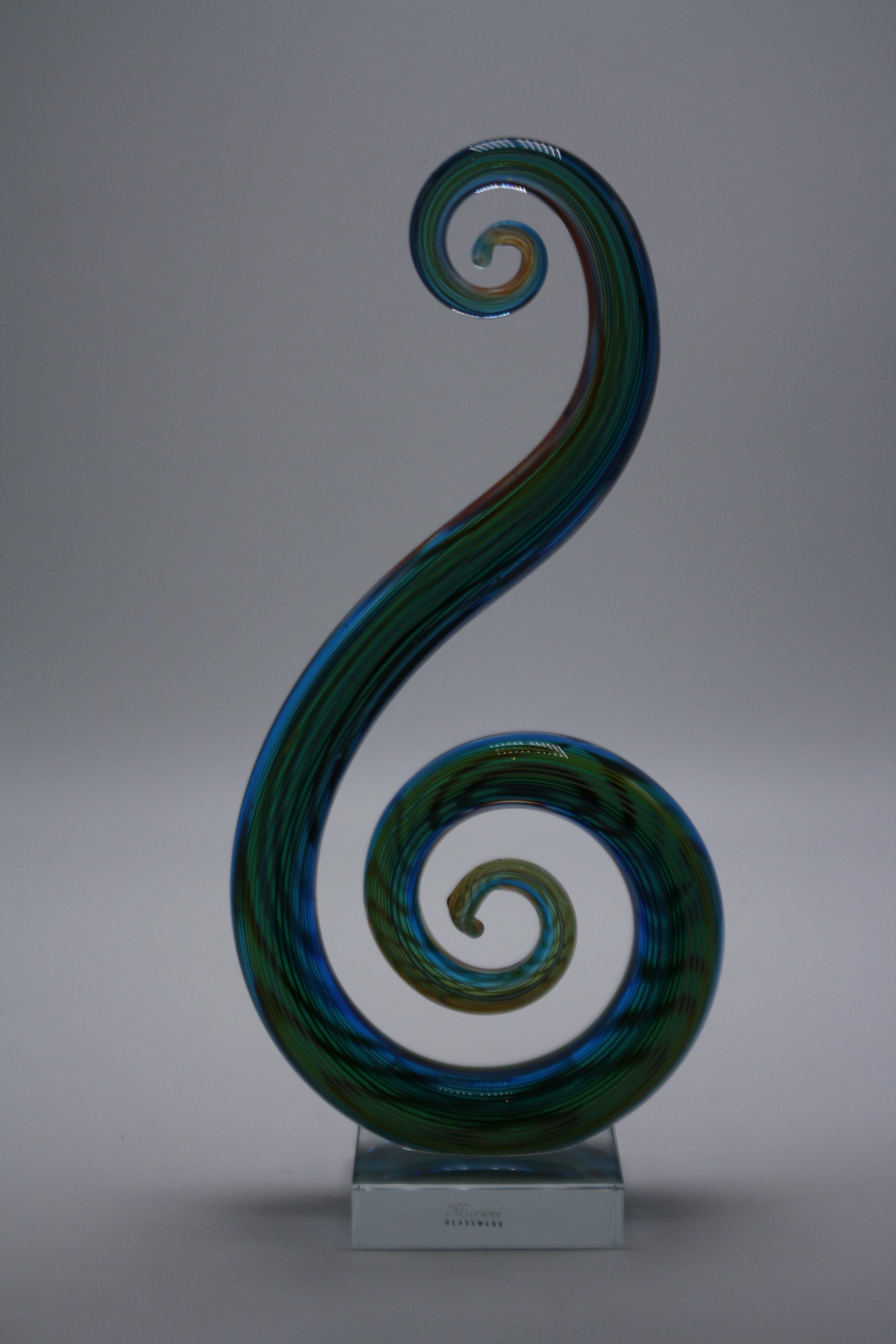 Murano Swirl Glasswork Sculpture, circa 20th Century In Good Condition In Dallas, TX