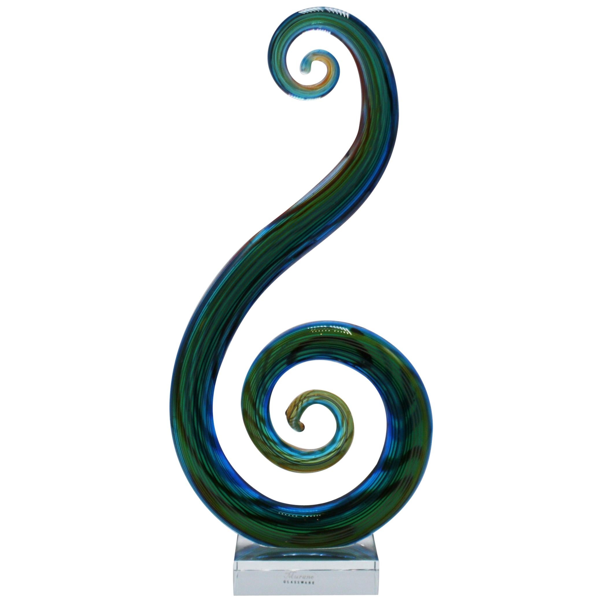 Murano Swirl Glasswork Sculpture, circa 20th Century