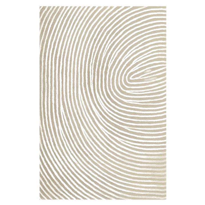 Rechteckiger weißer Teppich aus Muranoglas mit Wirbel