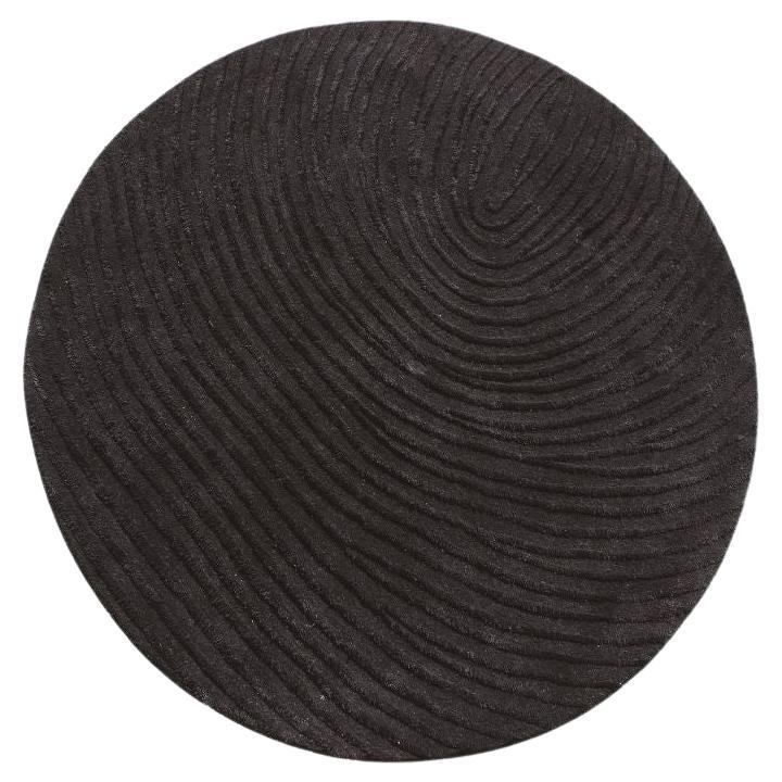Murano Swirl Round Black Rug For Sale