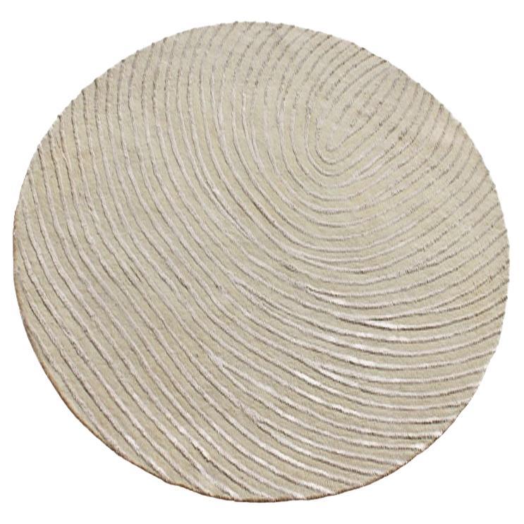 Murano Swirl Round White Rug