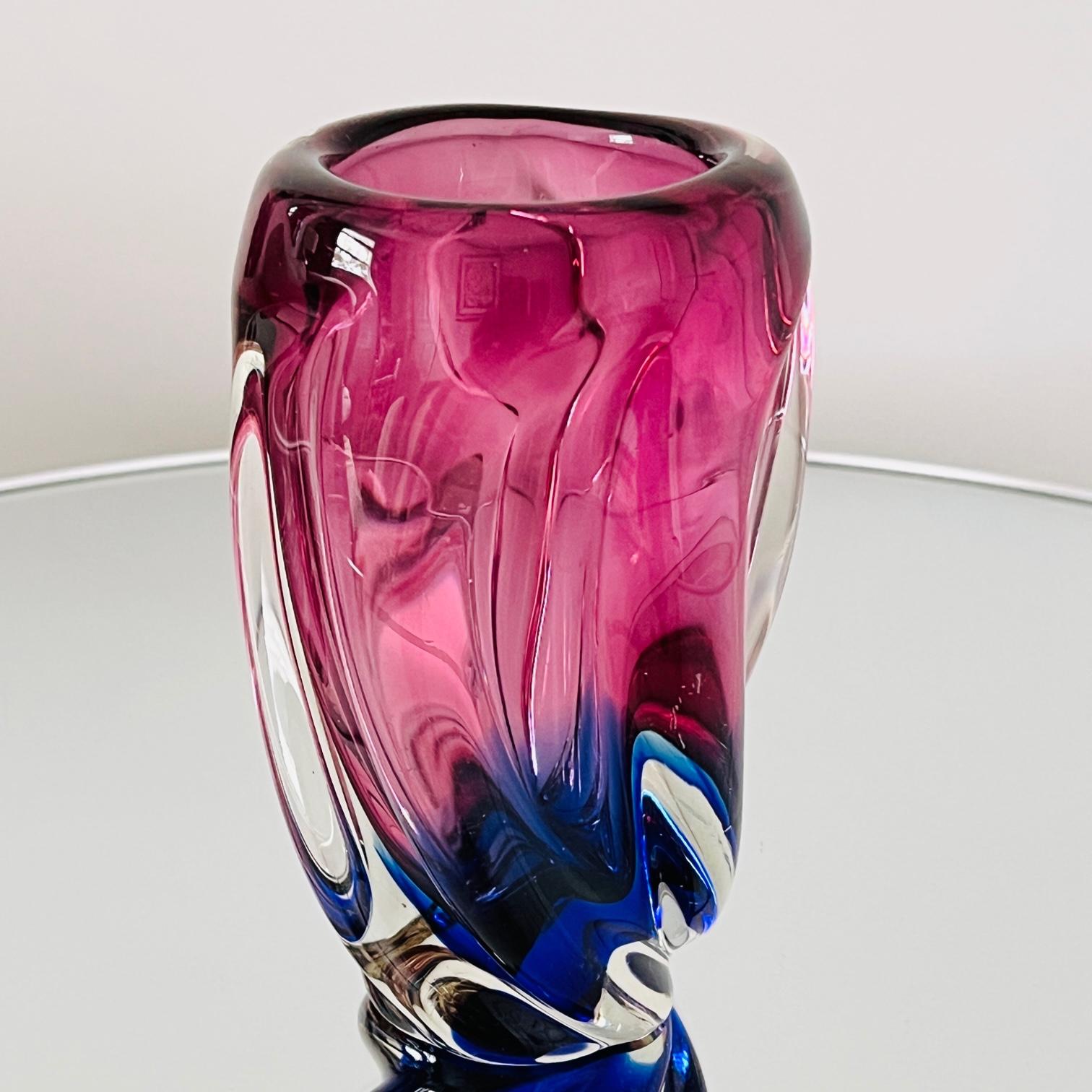Murano Swirl Vase in Violet, Purple, & Blue by Flavio Poli for Seguso, 1960's 1