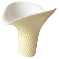 Used Murano Swirled Calla Lily "Oyster Mushroom" Lamp