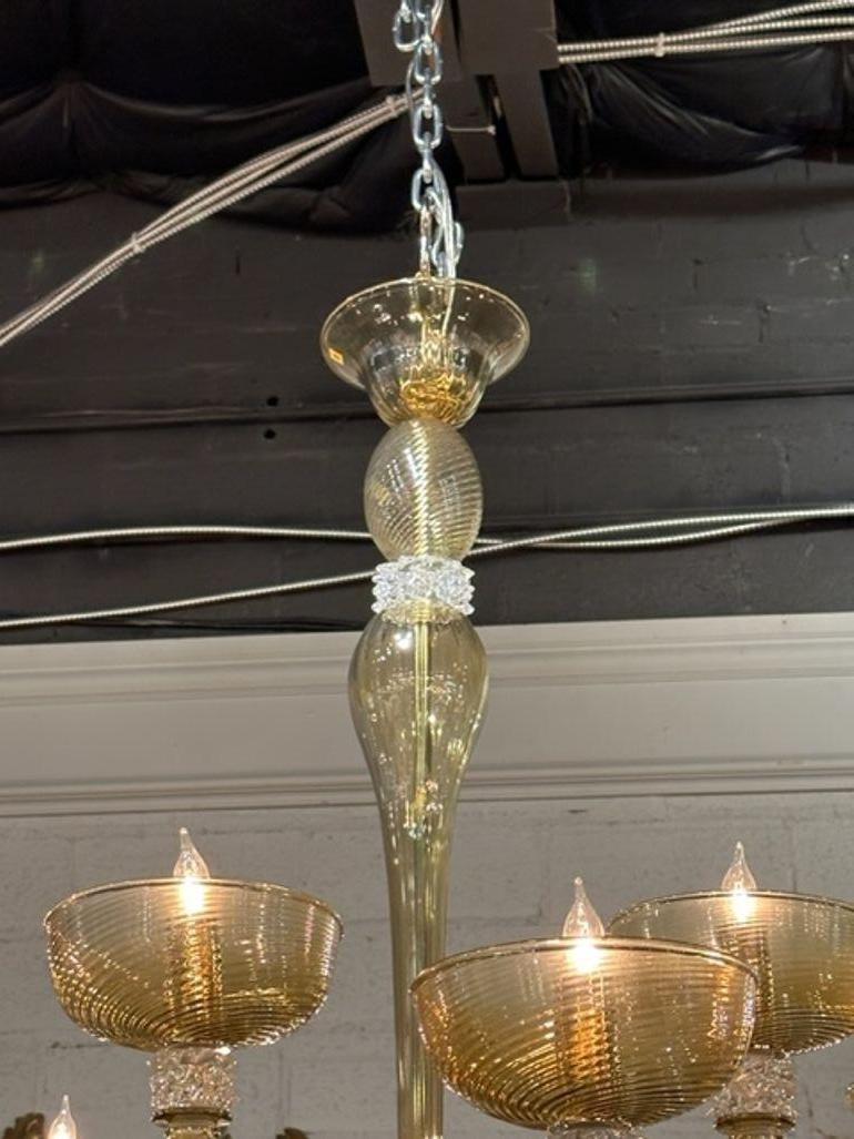 Murano Tabaco Glass Chandelier For Sale 1