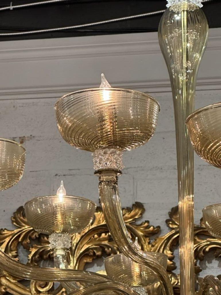 Lampadario in vetro di Murano Tabaco in vendita 2