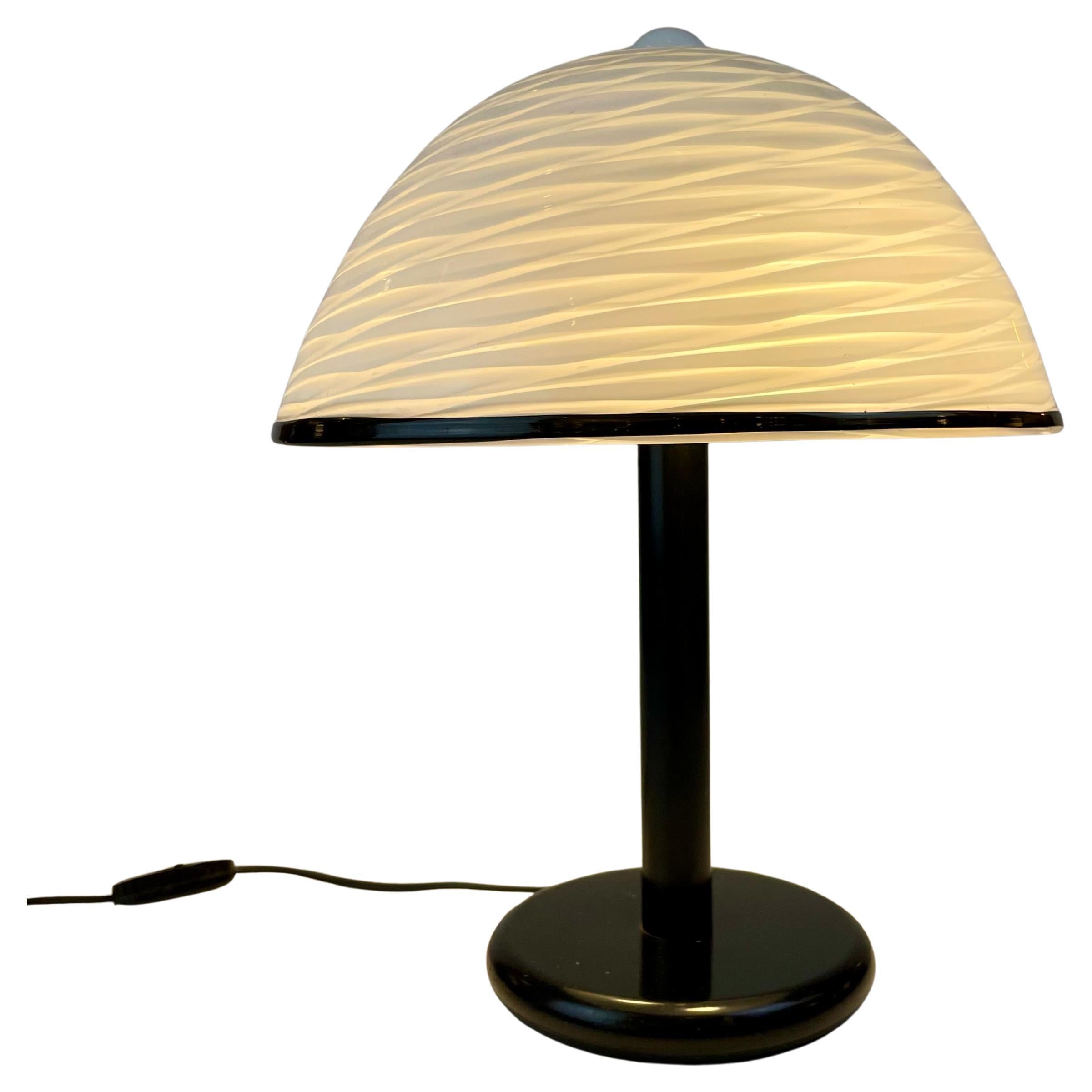 Murano Table Lamp, Black & White Glass, Modern Design, Italy, 1980s