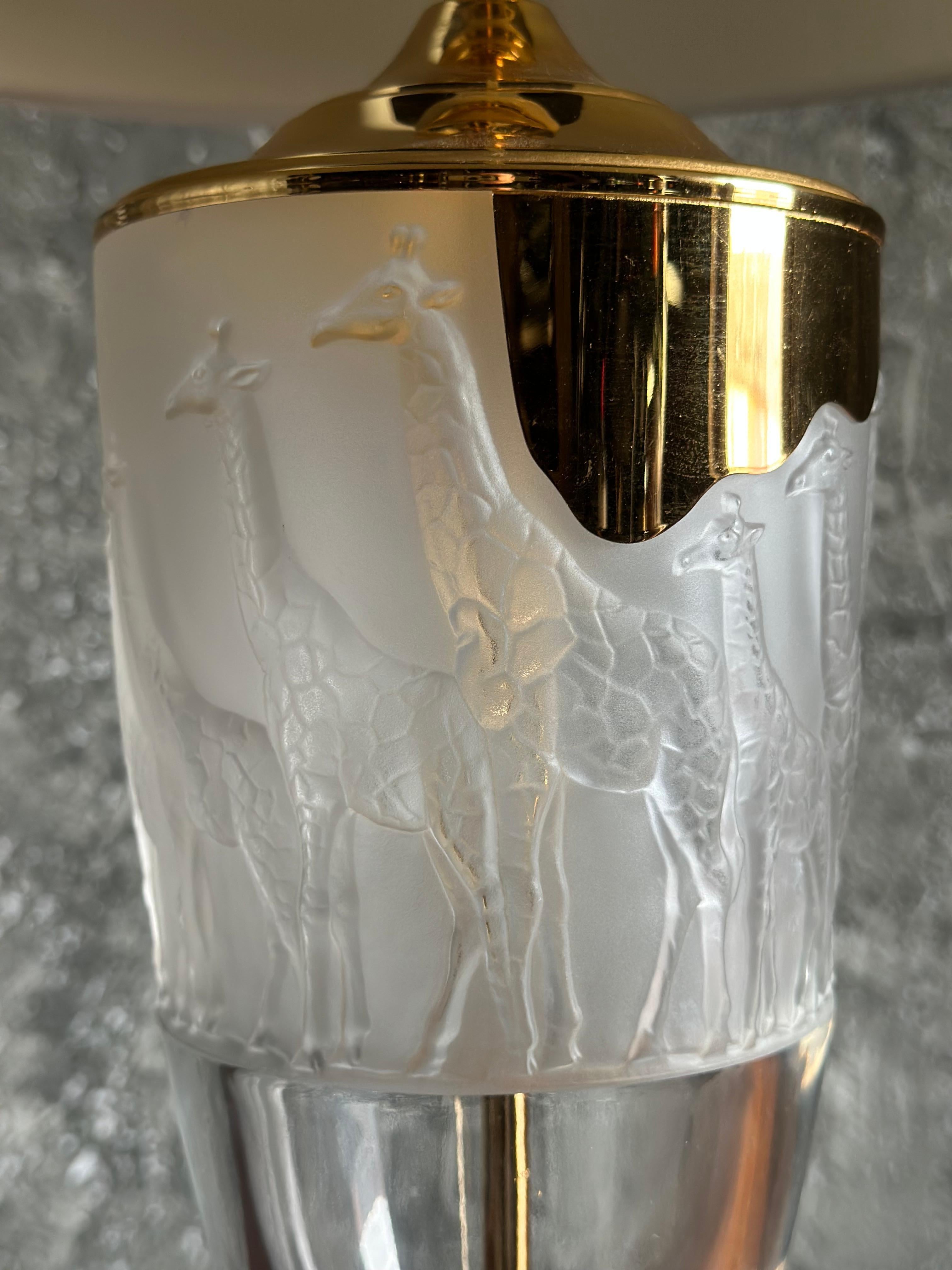 Murano Table Lamp, Africa Animal, Brass and Glass. Italy 1960s For Sale 3