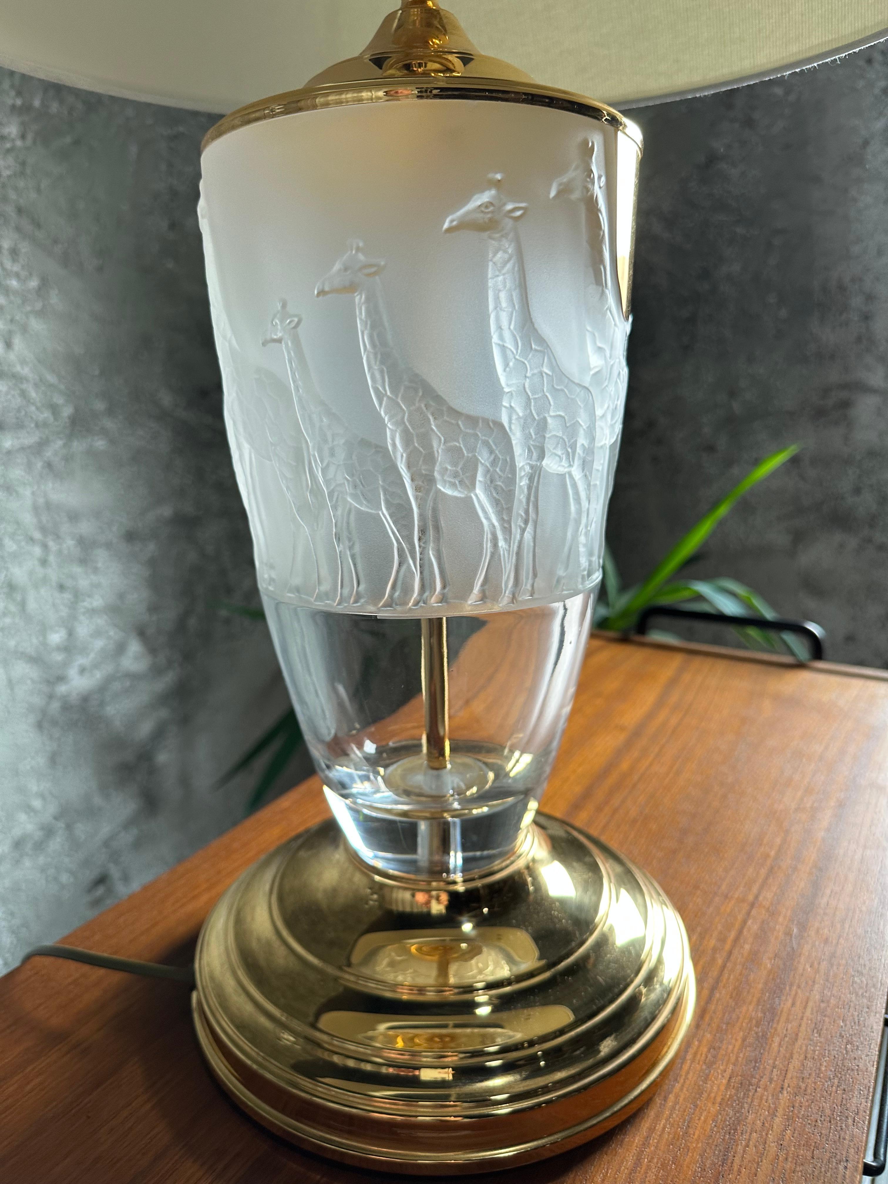 Lampe de table Murano, animal d'Afrique, laiton et verre. Italie années 1960 en vente 7