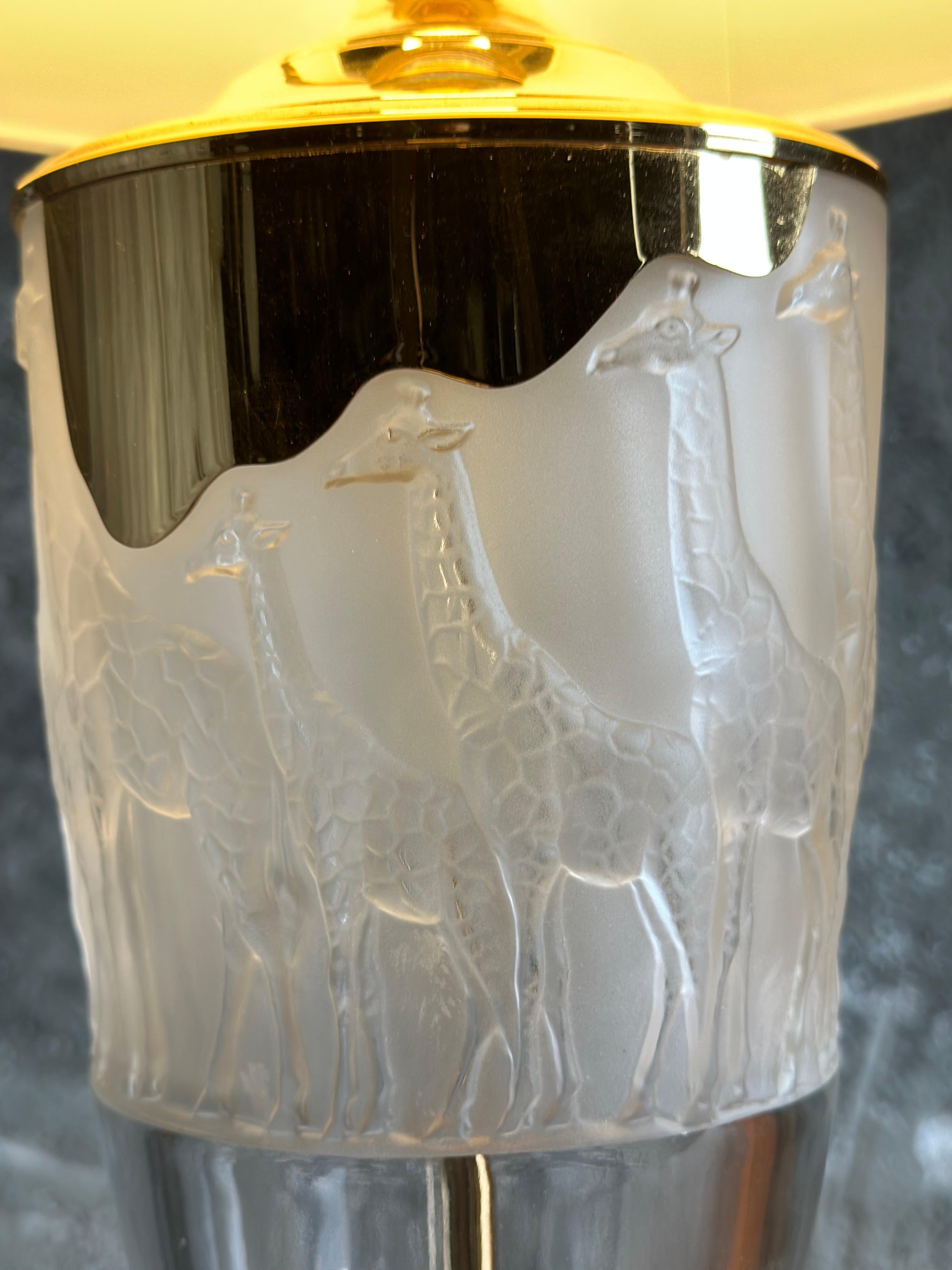 Italian Murano Table Lamp, Africa Animal, Brass and Glass. Italy 1960s For Sale