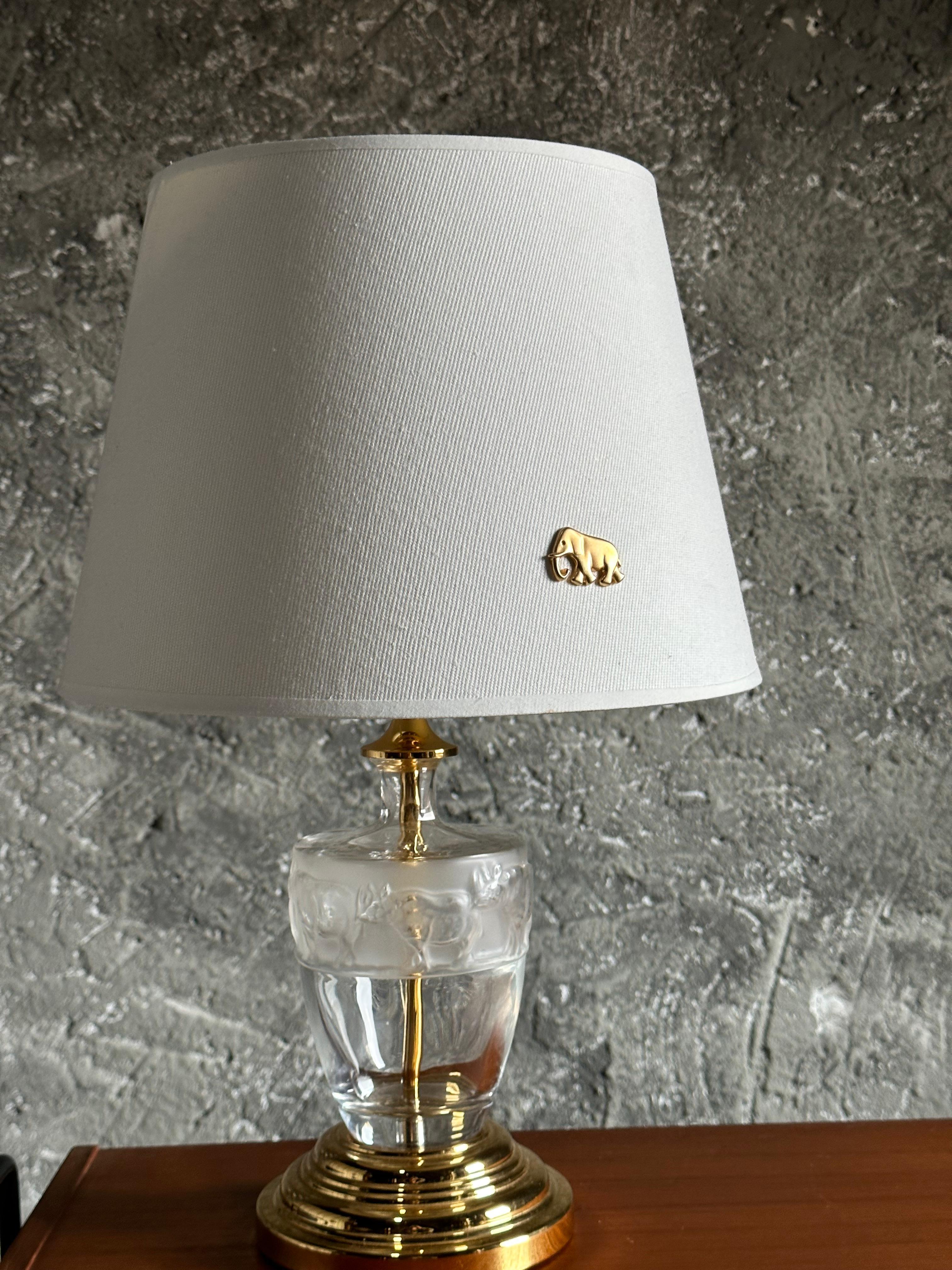 Murano Table Lamp, Africa Rhino Design, Brass and Glass. Italy 1960s For Sale 5