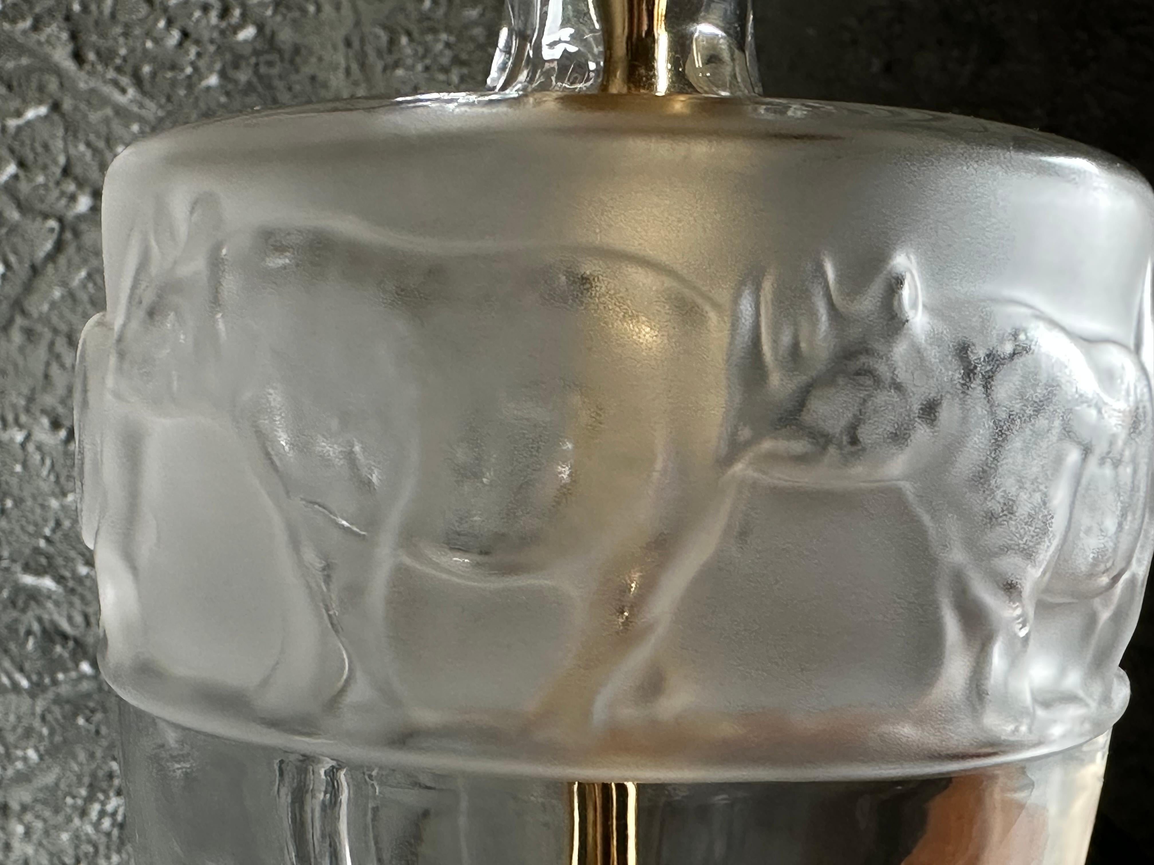 Lampe de table Murano africaine Rhino Design, laiton et verre Italie années 1960 6