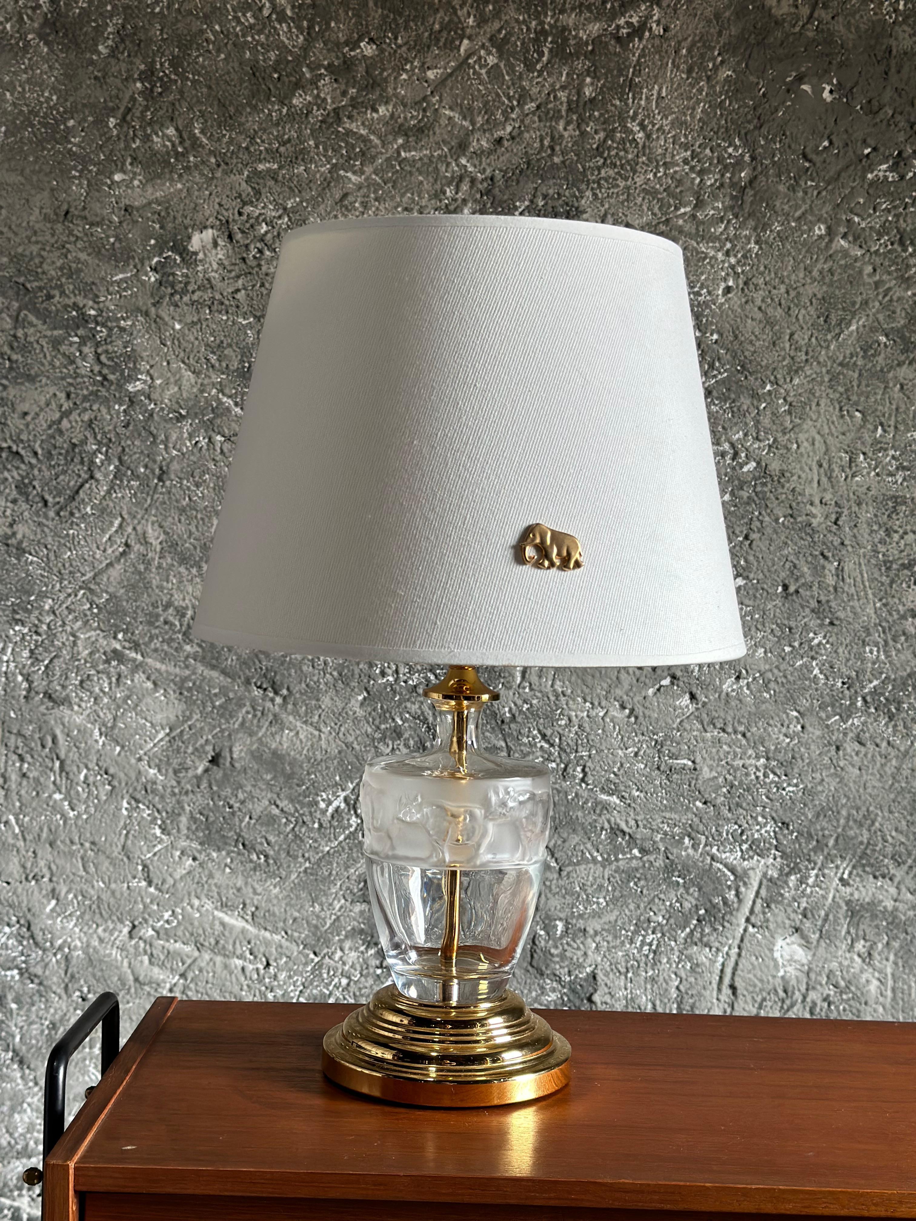 Murano Table Lamp, Africa Rhino Design, Brass and Glass. Italy 1960s 9