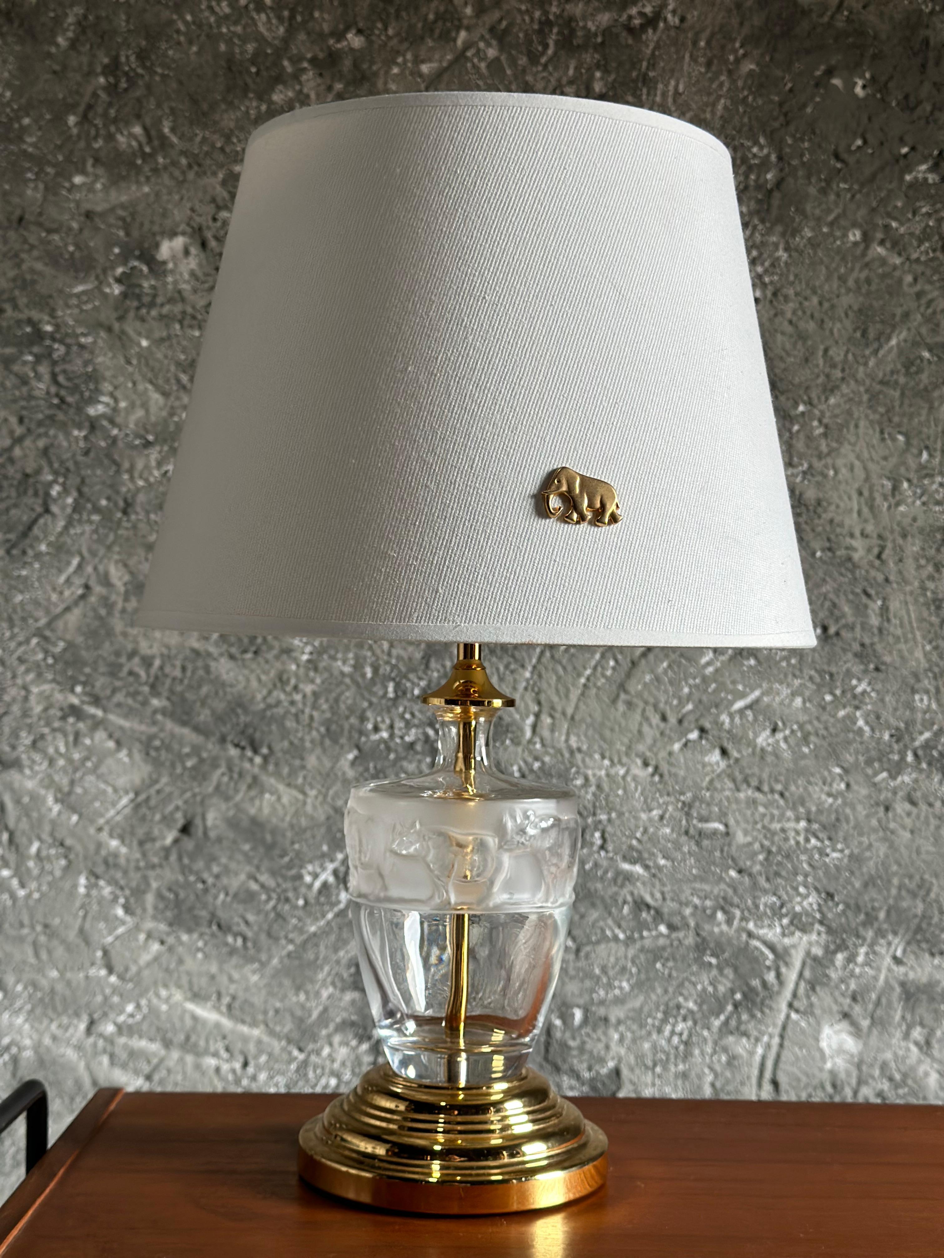 Murano Table Lamp, Africa Rhino Design, Brass and Glass. Italy 1960s 10