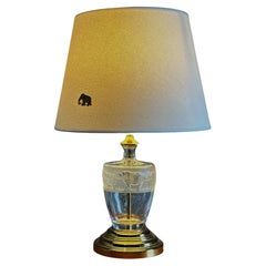 Retro Murano Table Lamp, Africa Rhino Design, Brass and Glass. Italy 1960s