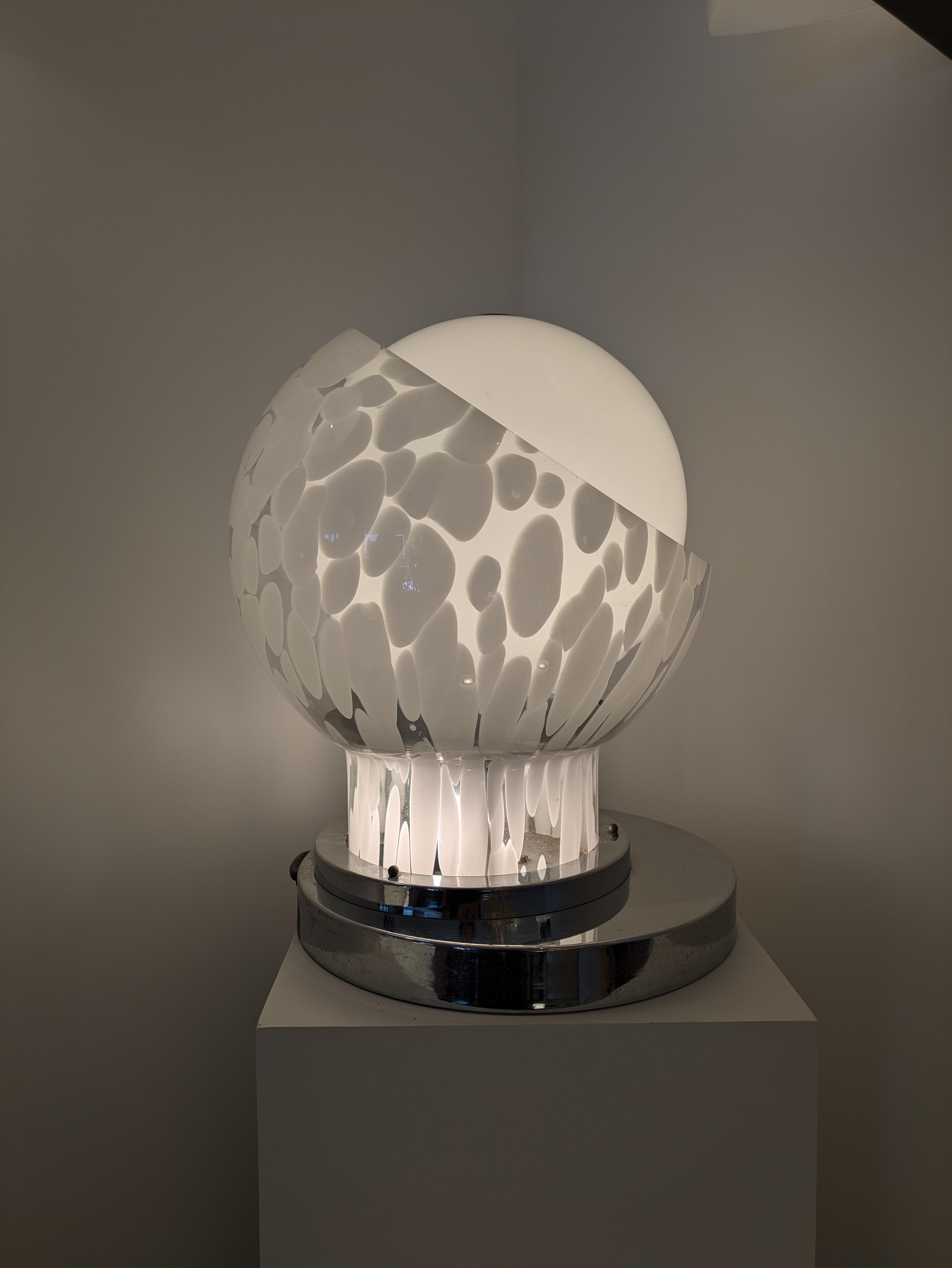 Blown Glass Murano table Lamp by Angelo Brotto for Esperia, circa 1970 For Sale