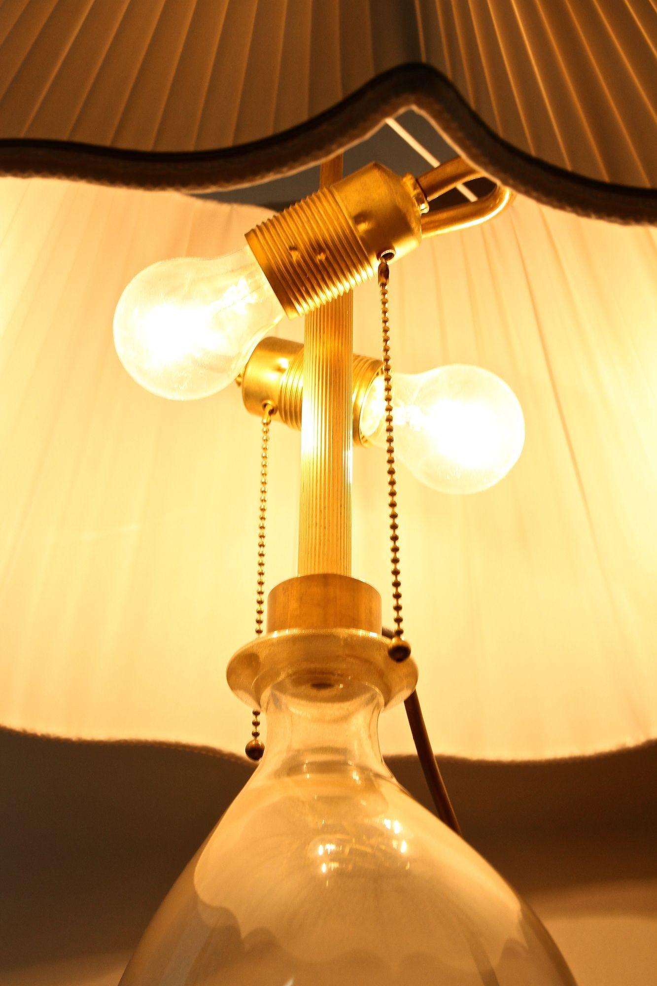 XX secolo Lampada da tavolo di Murano di Barovier & Tosso con scaglie d'oro 24K, Italia 1960 in vendita