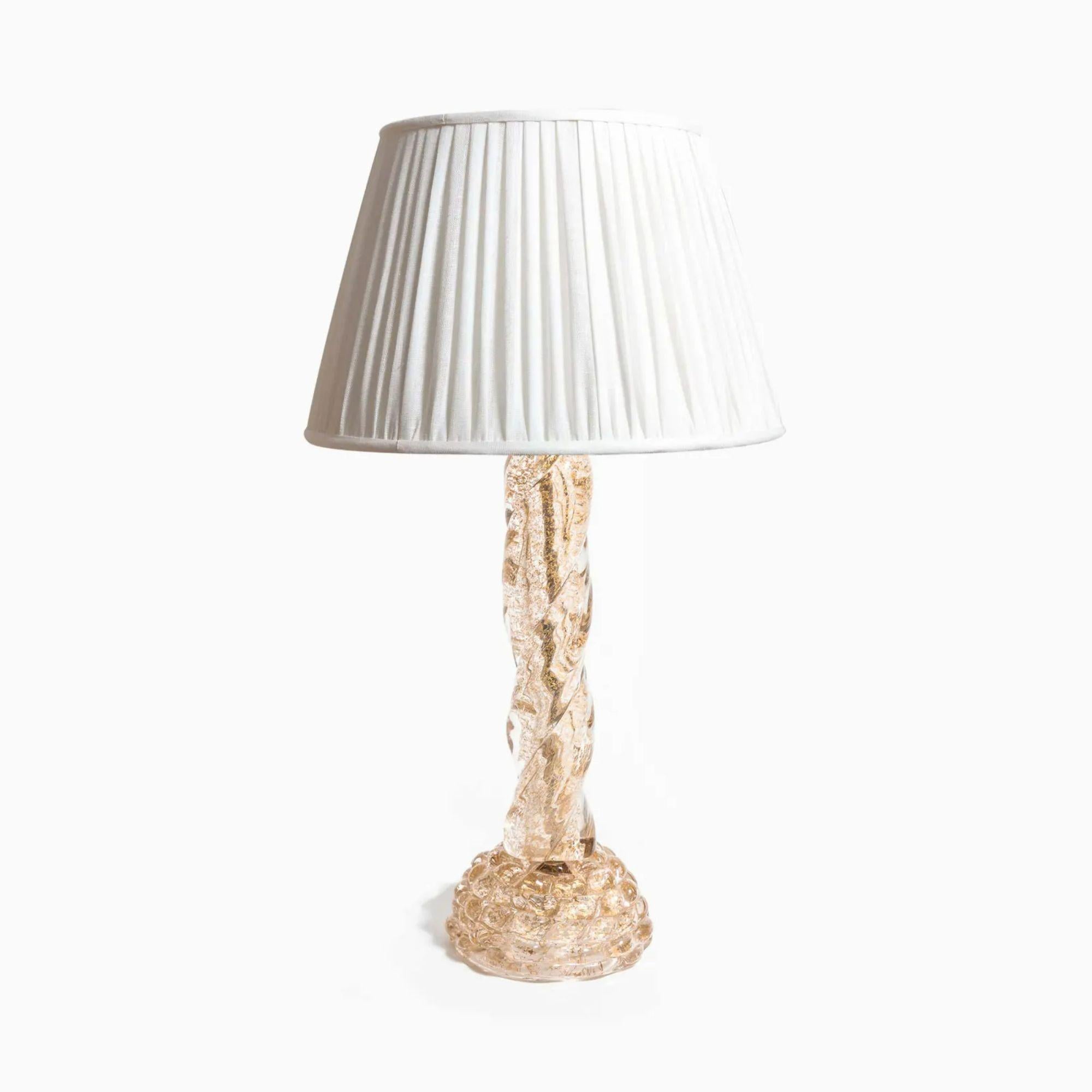 Italian Murano Table Lamp by Ercole Barovier for Barovier E Toso, circa 1940 For Sale