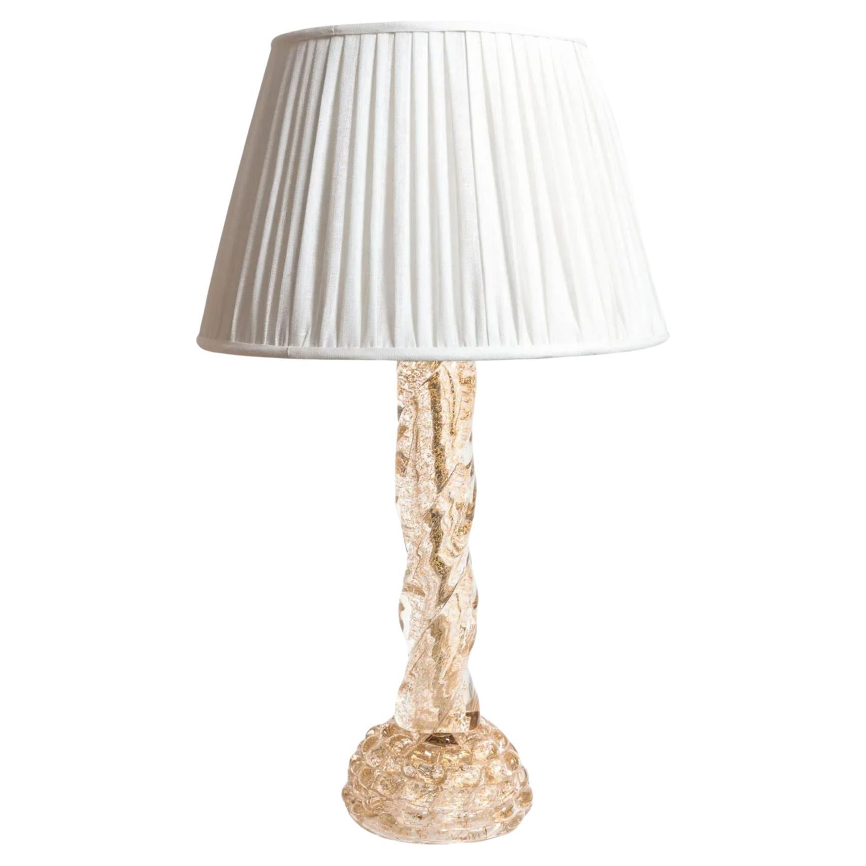 Murano Table Lamp by Ercole Barovier for Barovier E Toso, circa 1940