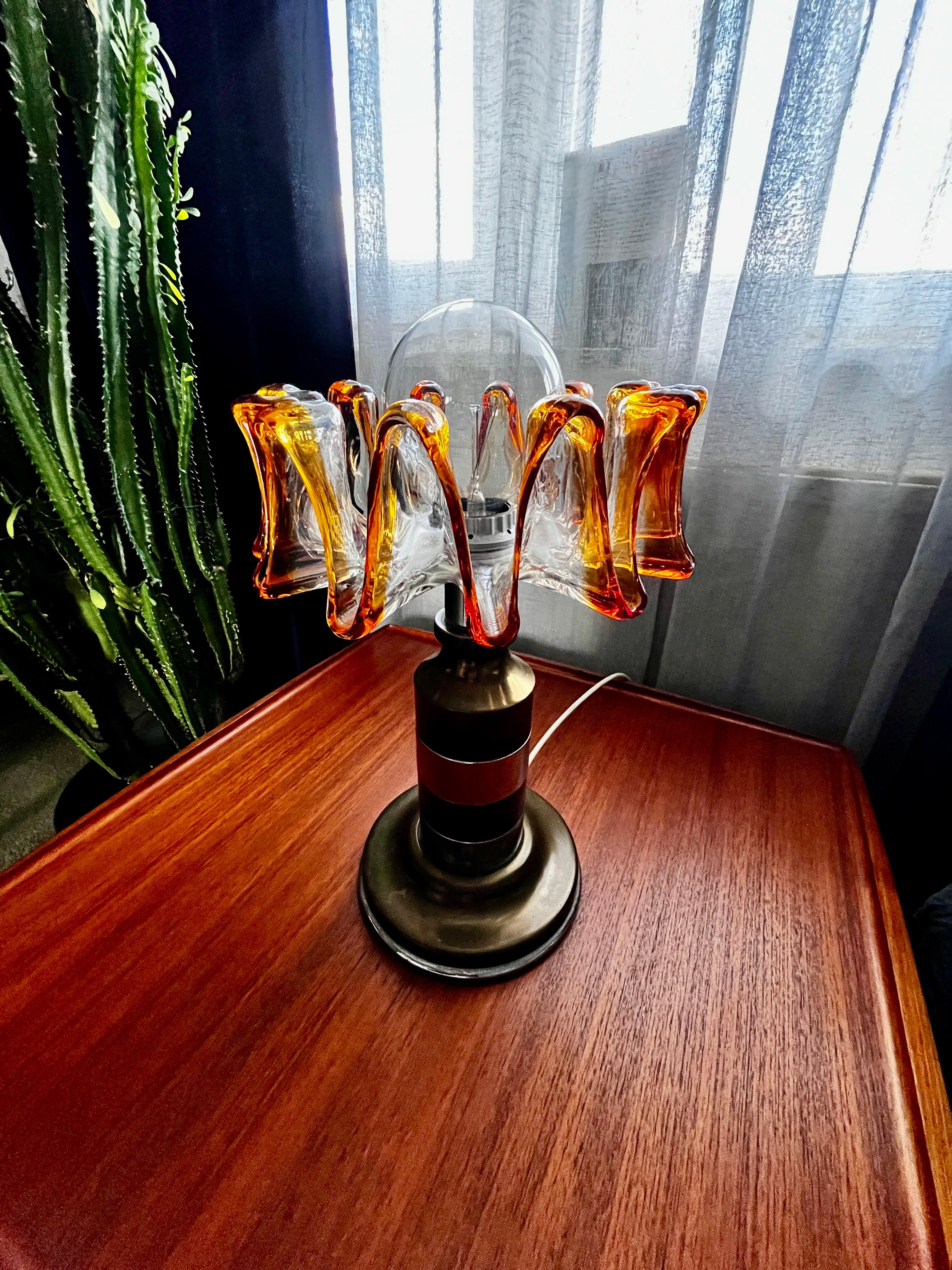 Mid-Century Modern Murano table lamp for Mazzega For Sale