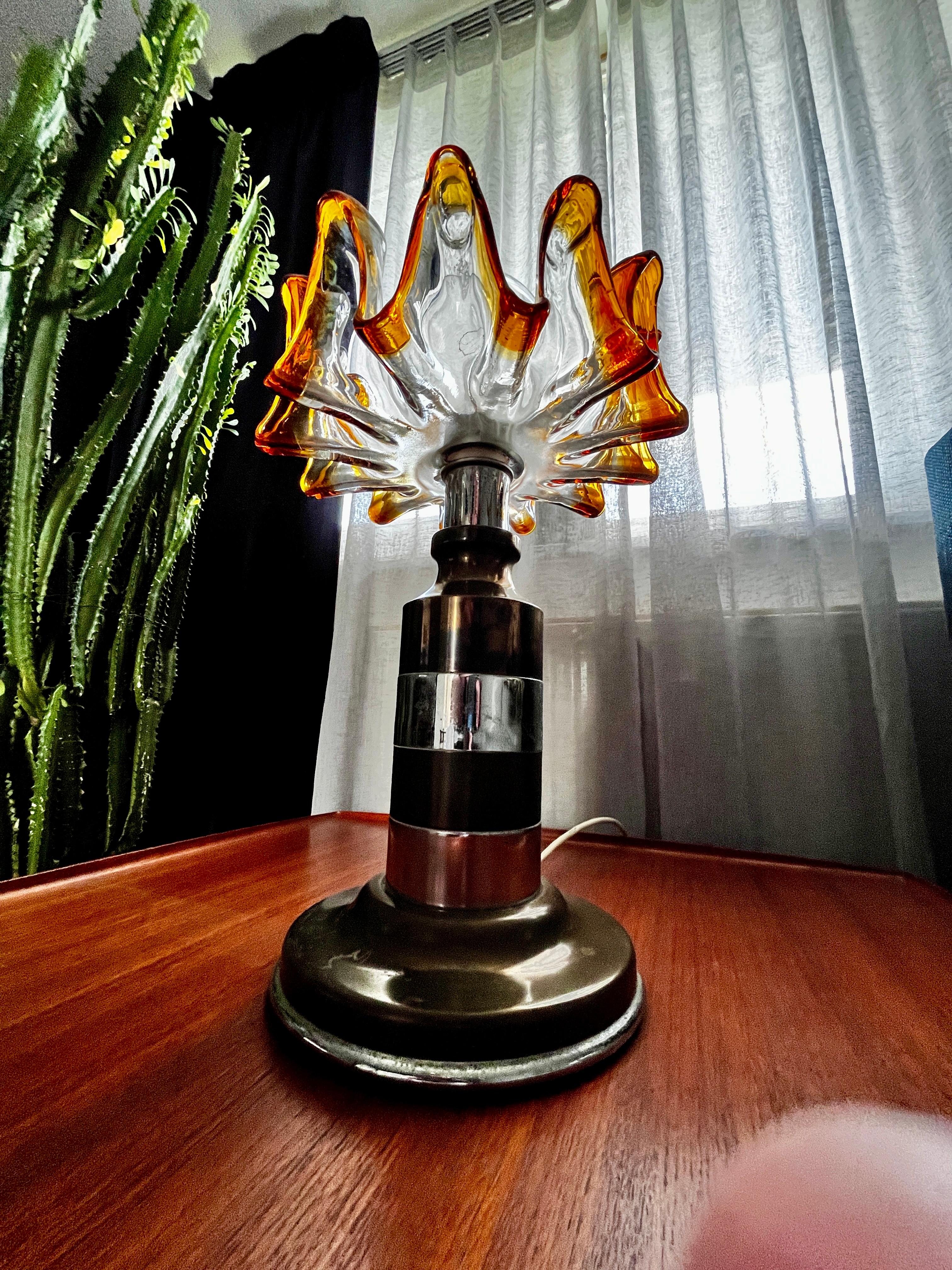 Murano table lamp for Mazzega In Good Condition For Sale In Hannover, DE