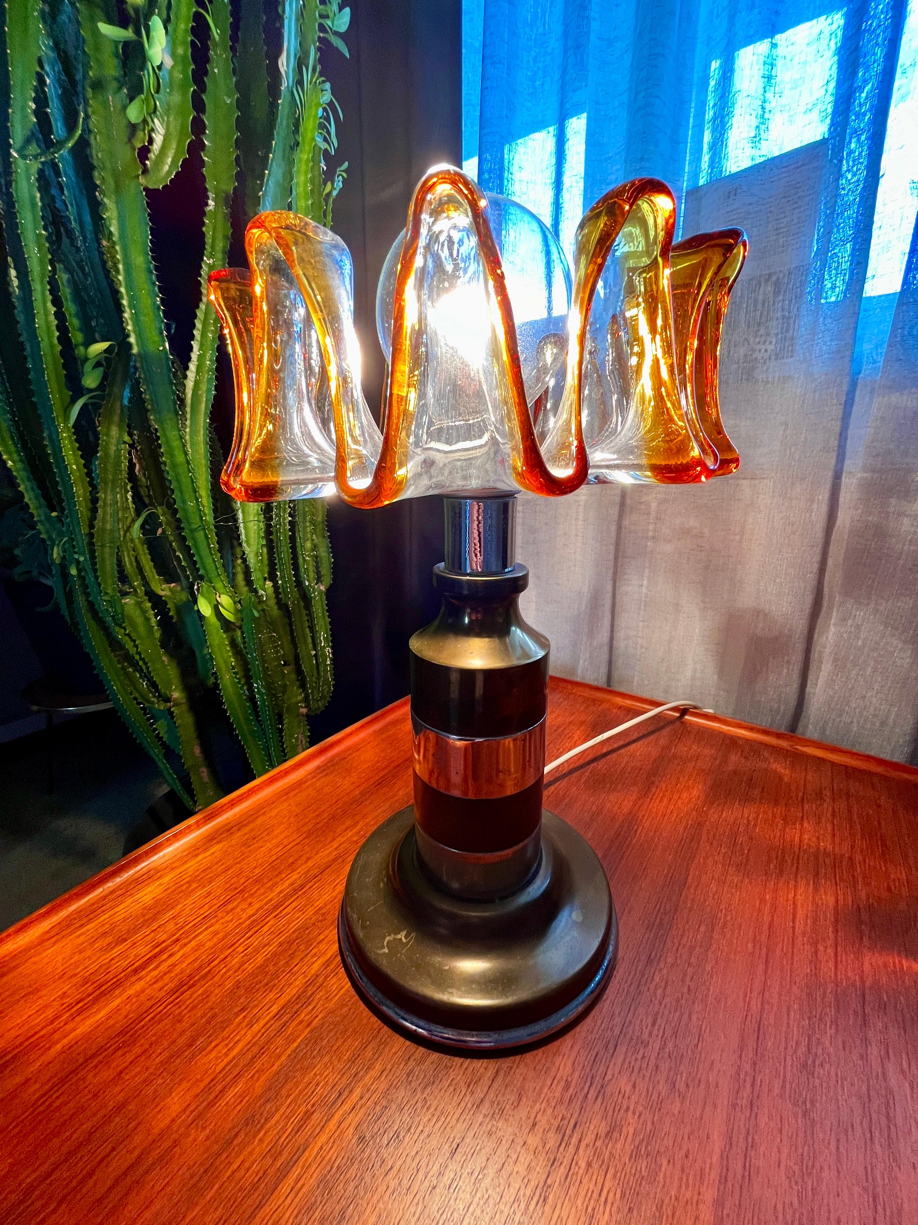 Murano table lamp for Mazzega For Sale 1