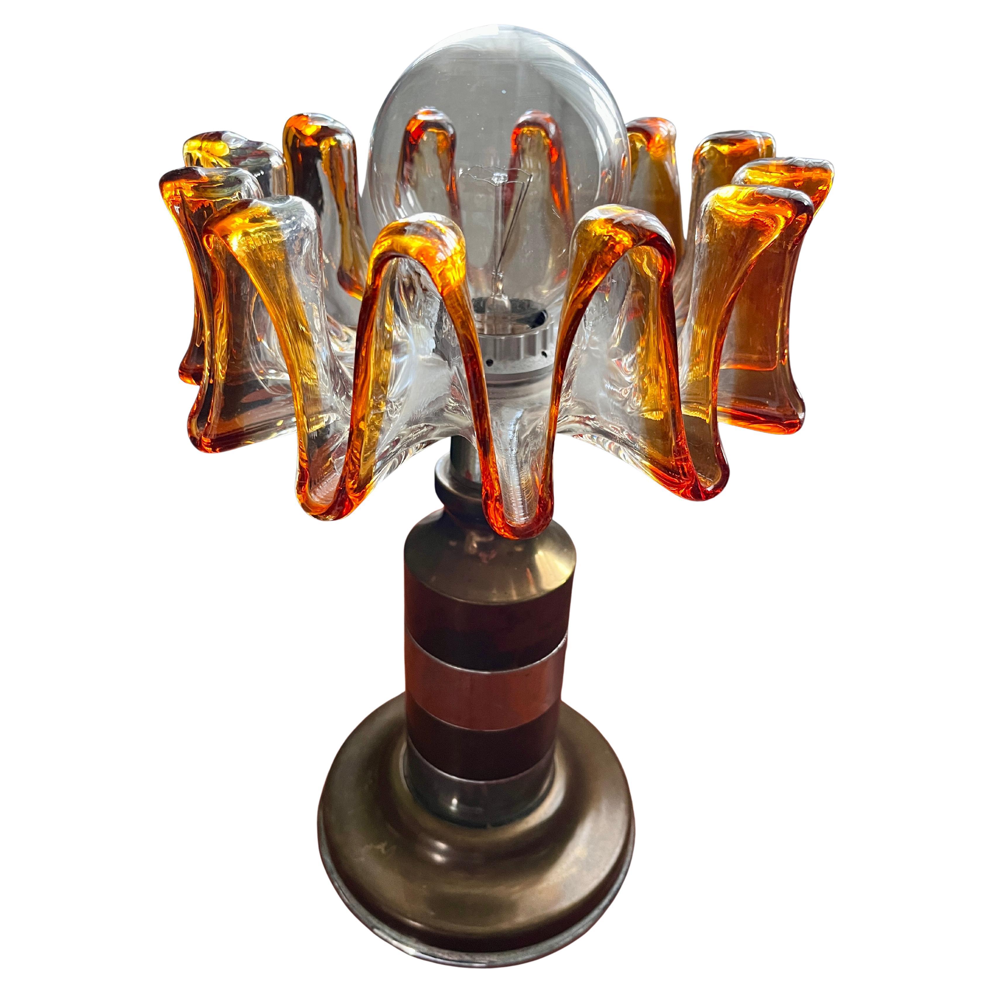Lampada da tavolo di Murano per Mazzega Murano