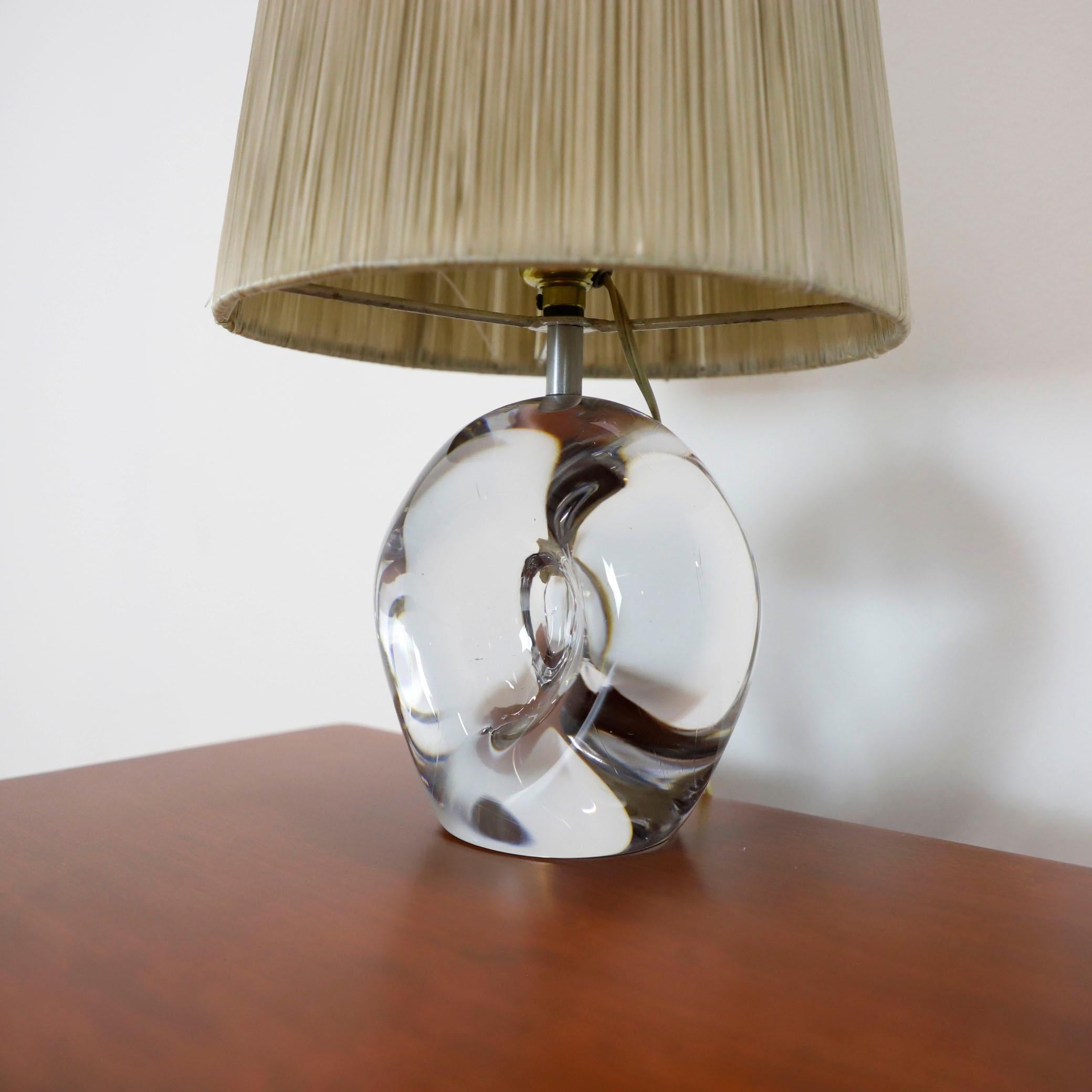Circa 1970. We offer this Murano table lamp. Made in transparent Murano glass . Great vintage condition.