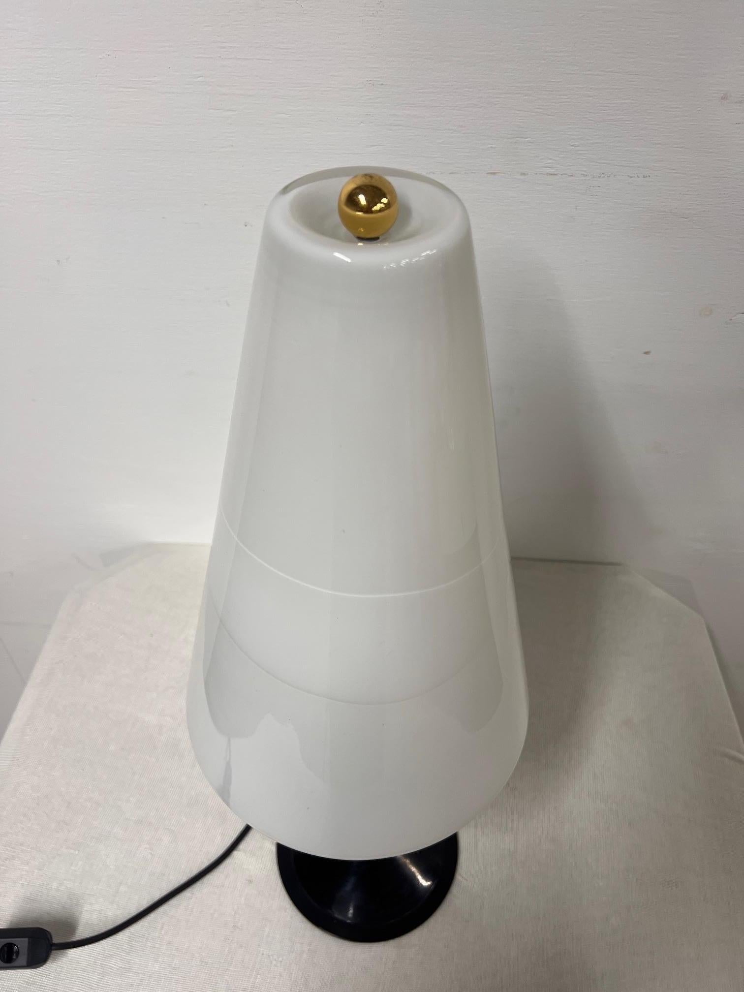 Milk Glass Murano Table Lamp For Sale
