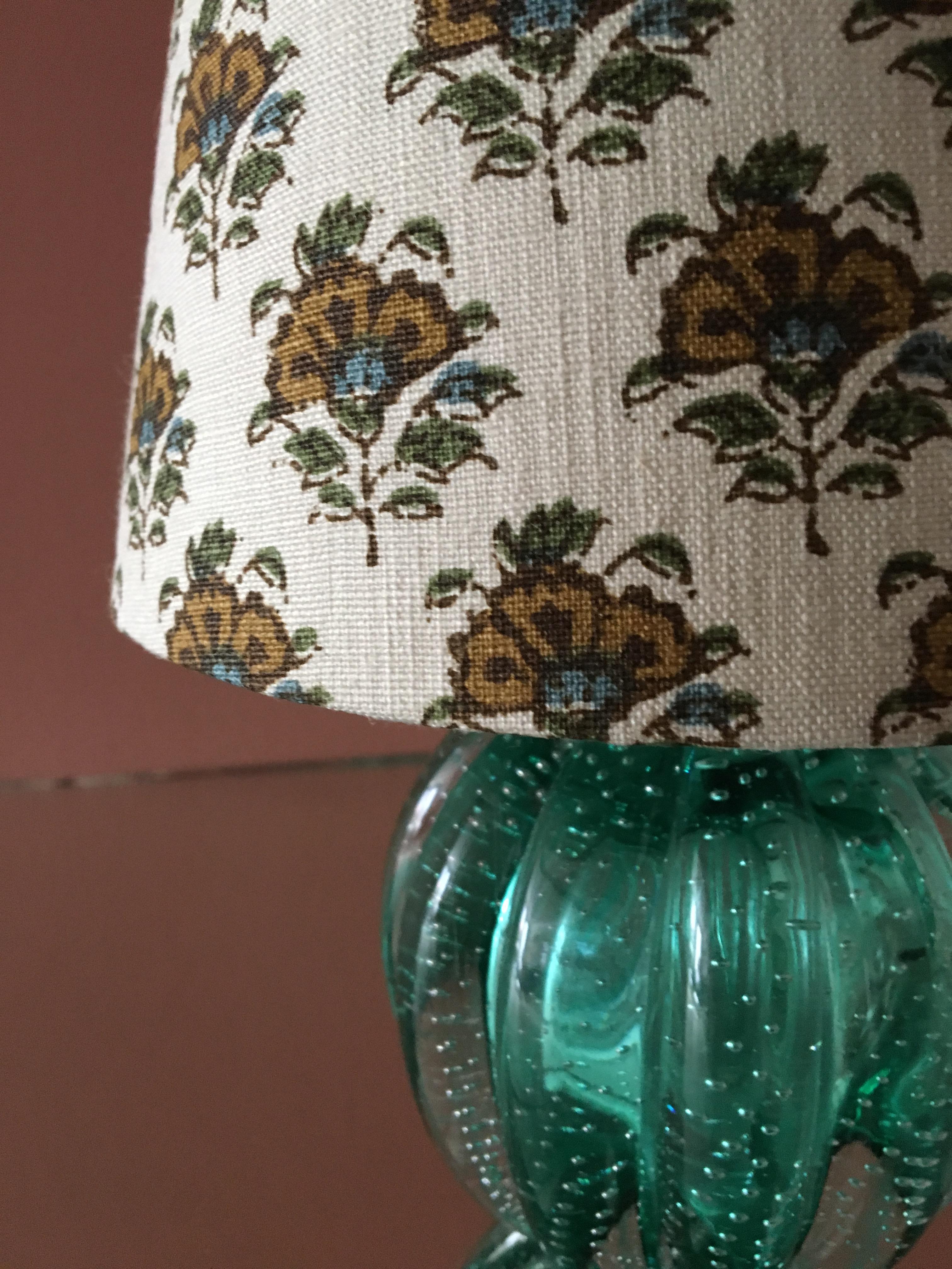 Italian Murano Table Lamp in Emerald Green Glass, Italy, 1950s