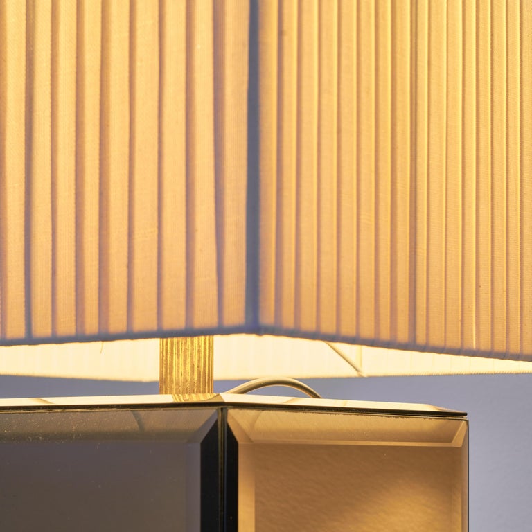 Murano Table Lamp in Mirror and Art Glass 1970s For Sale at 1stDibs