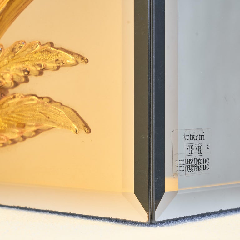 Murano Table Lamp in Mirror and Art Glass 1970s For Sale at 1stDibs